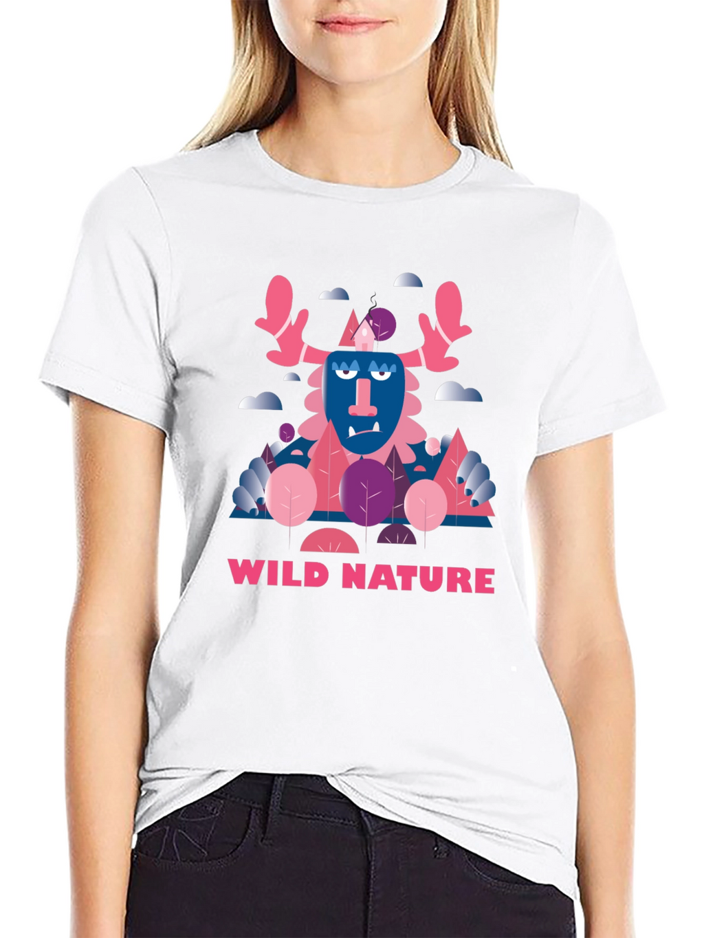 Wild Nature Graphic Print Black T-Shirt