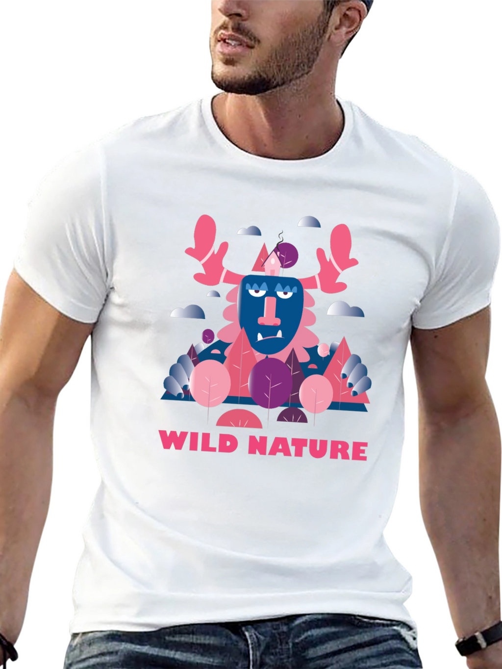 Wild Nature Graphic Print Black T-Shirt