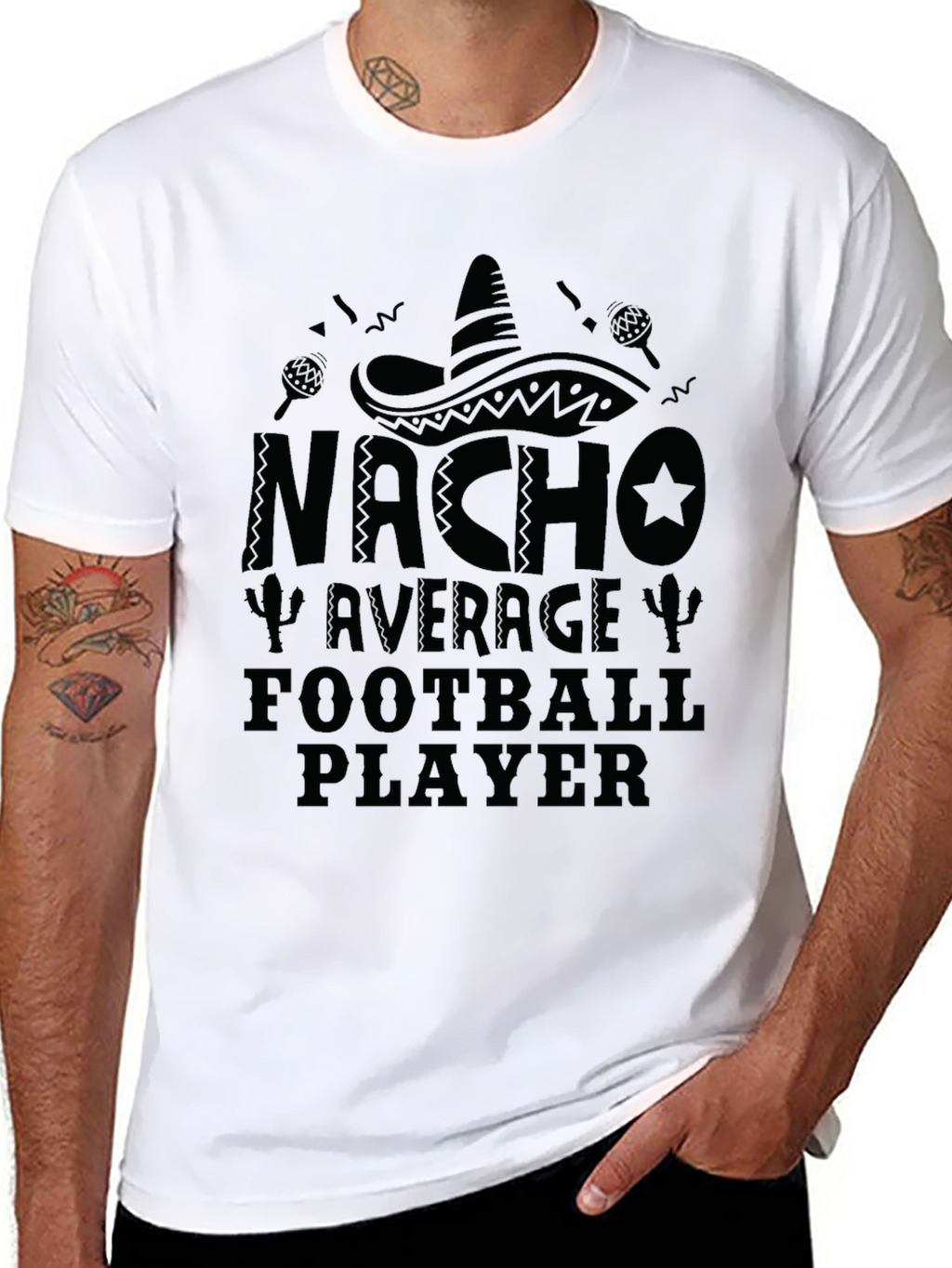 Nacho Average Football Player Black T-Shirt