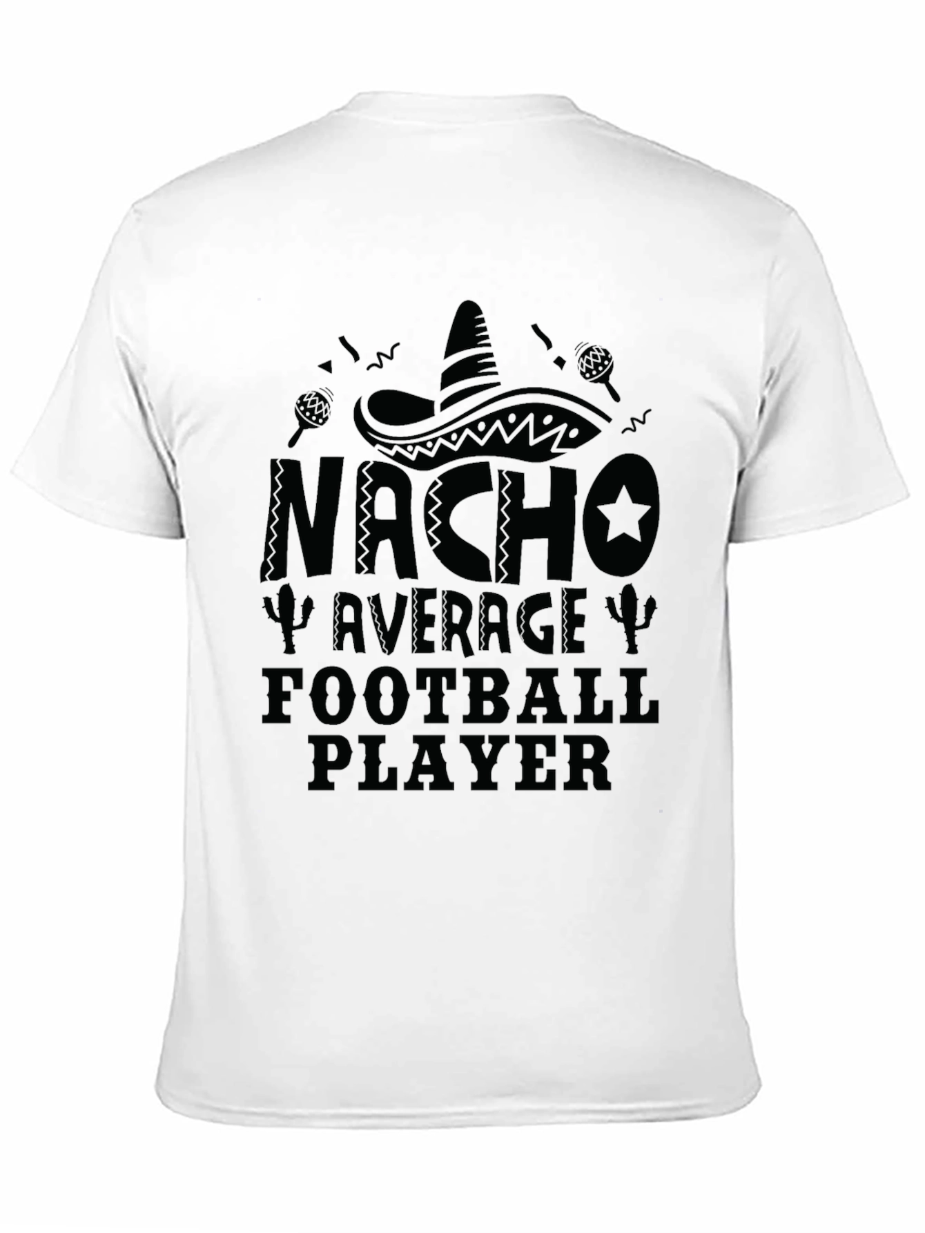 Nacho Average Football Player Black T-Shirt