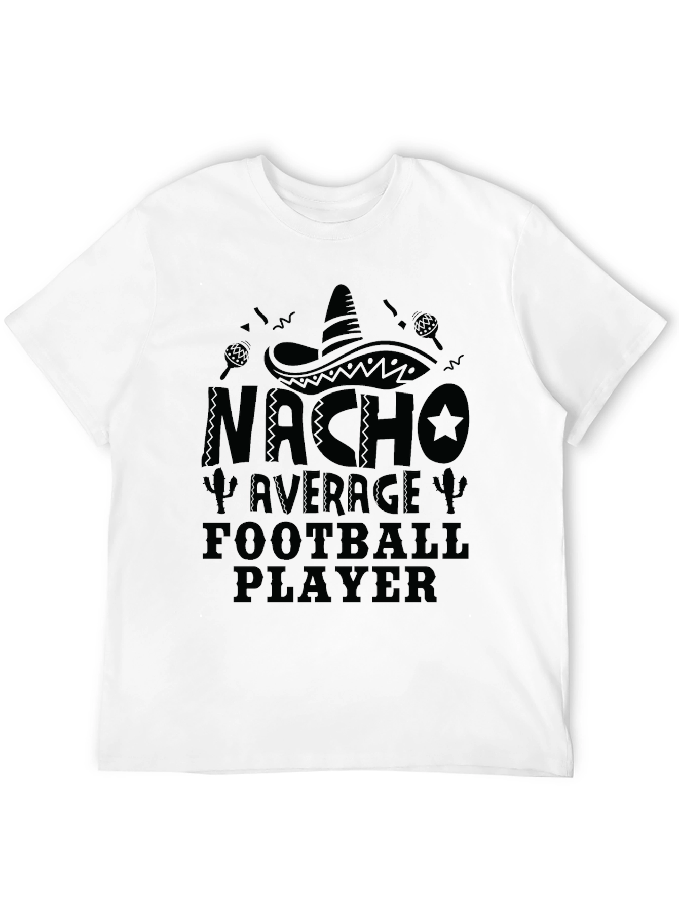 Nacho Average Football Player Black T-Shirt