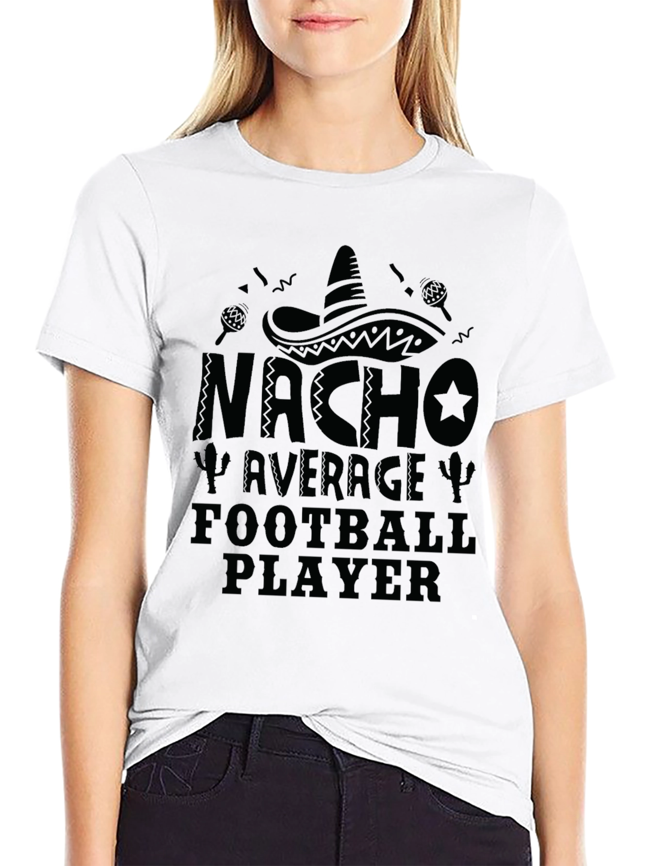 Nacho Average Football Player Black T-Shirt