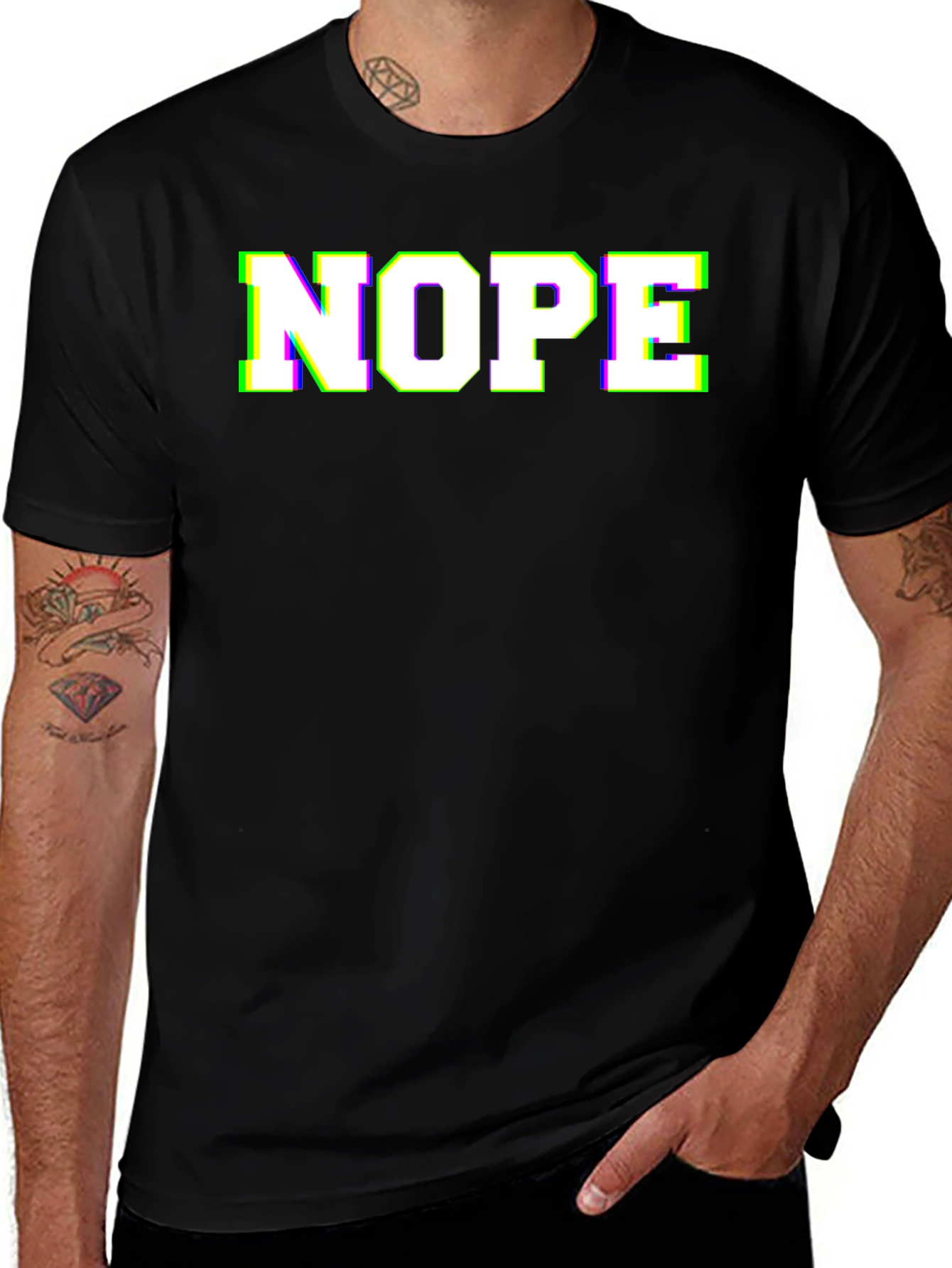 Nope Graphic Tee - Black Novelty T-Shirt