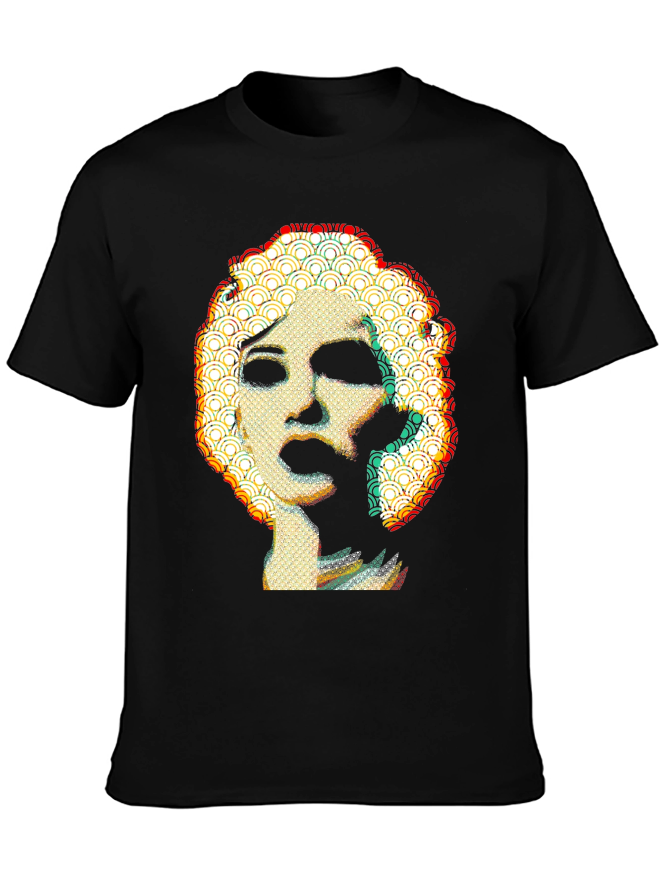 Abstract Marilyn Monroe Graphic Black Tee