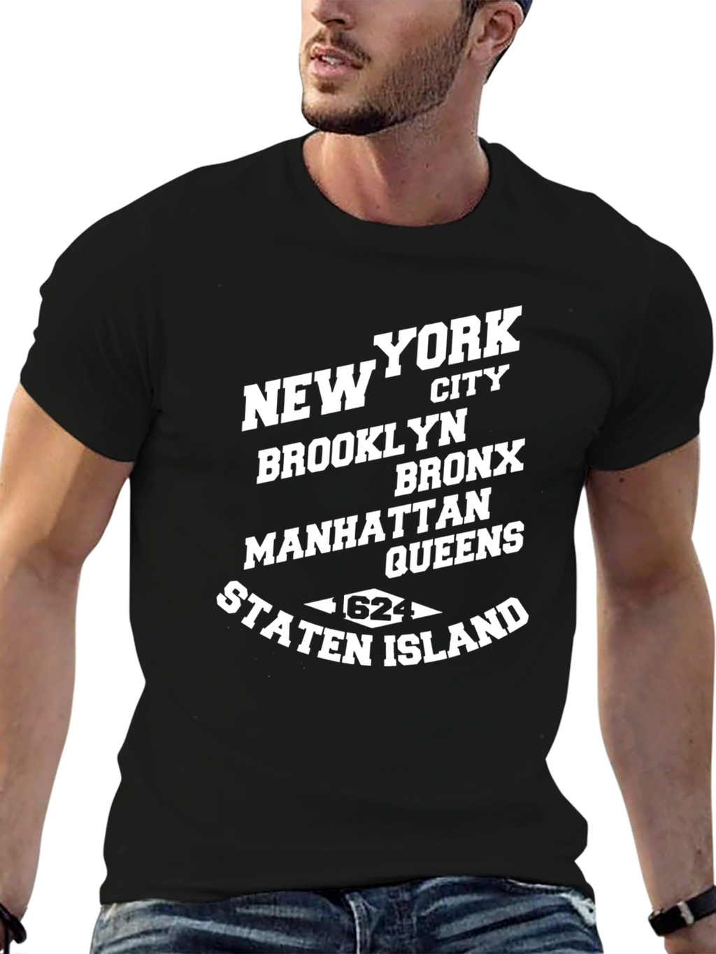 New York City Boroughs Black T-Shirt