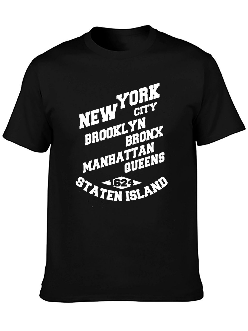 New York City Boroughs Black T-Shirt