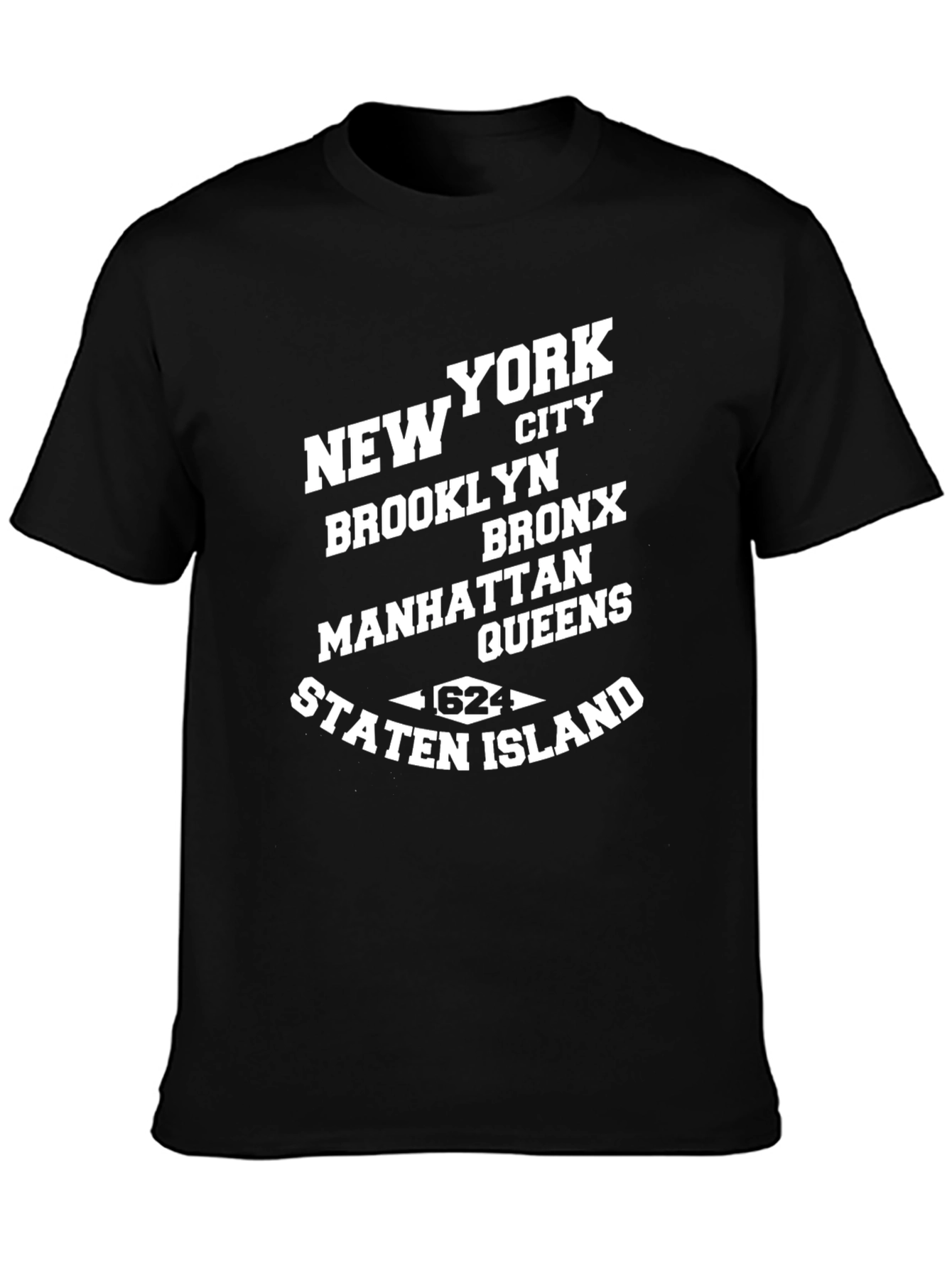 New York City Boroughs Black T-Shirt