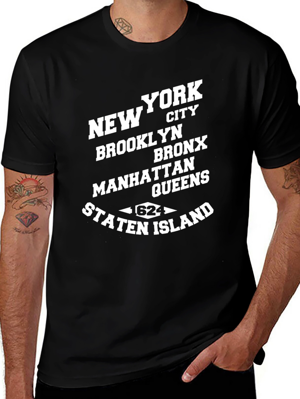 New York City Boroughs Black T-Shirt