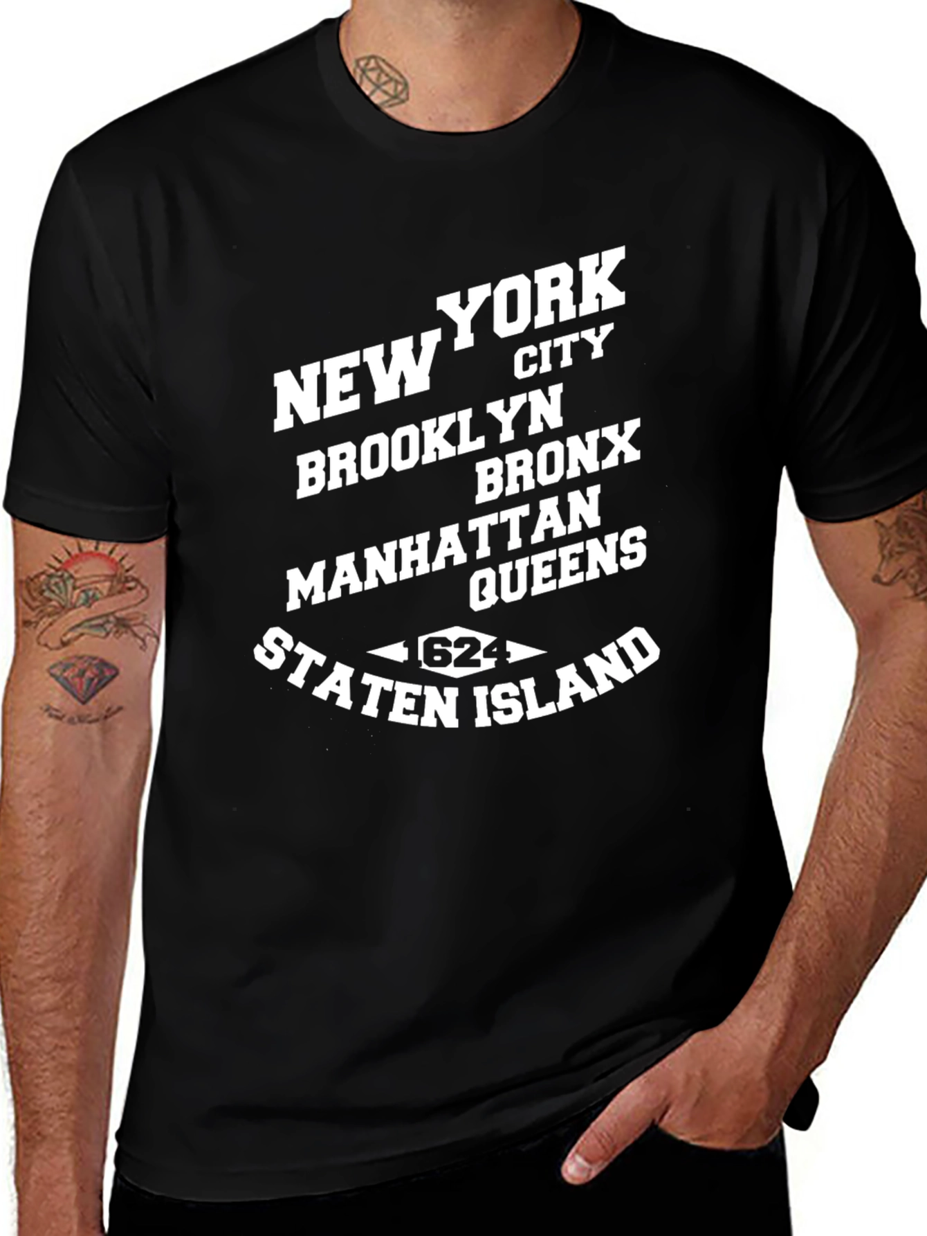New York City Boroughs Black T-Shirt