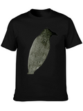 Raven Graphic Tee - Dark Bird Print T-Shirt