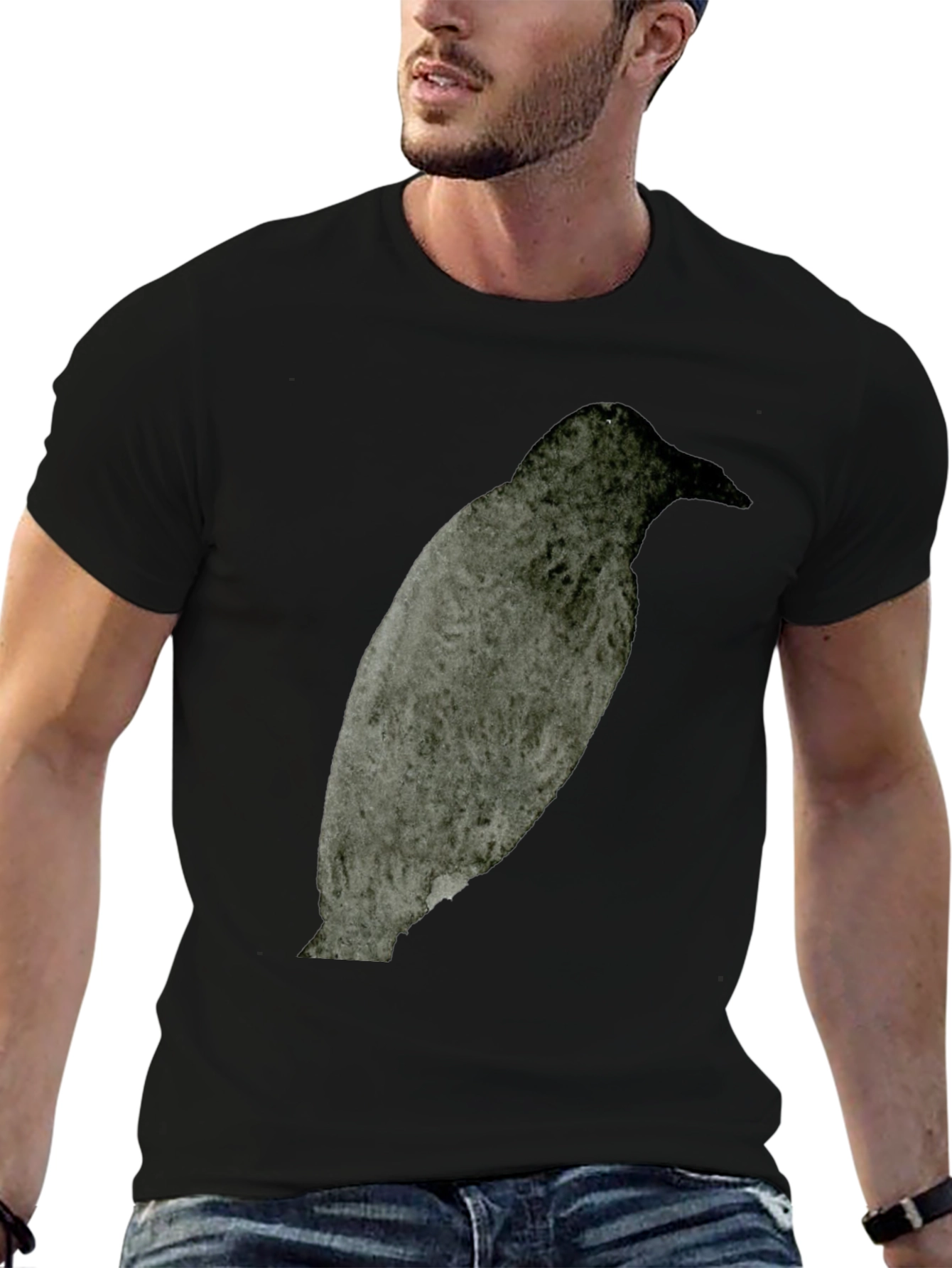Raven Graphic Tee - Dark Bird Print T-Shirt