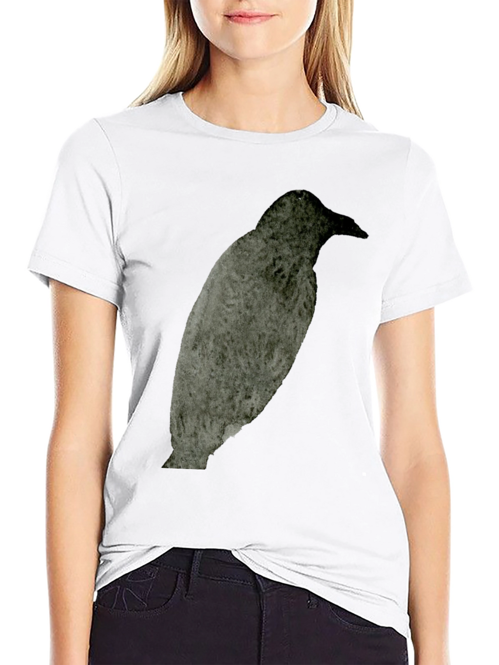 Raven Graphic Tee - Dark Bird Print T-Shirt