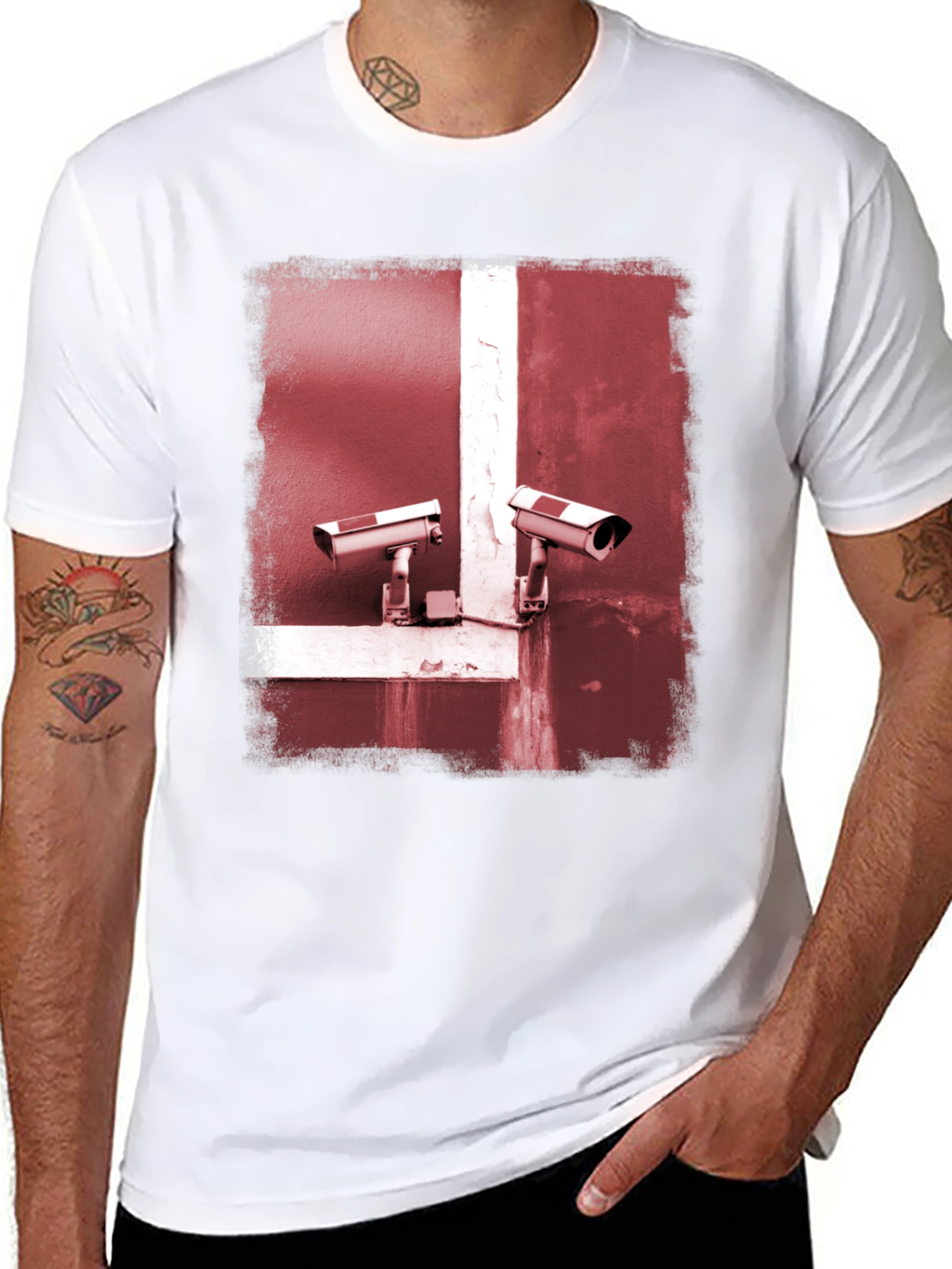 Surveillance Flag Graphic Tee - Cool Streetwear
