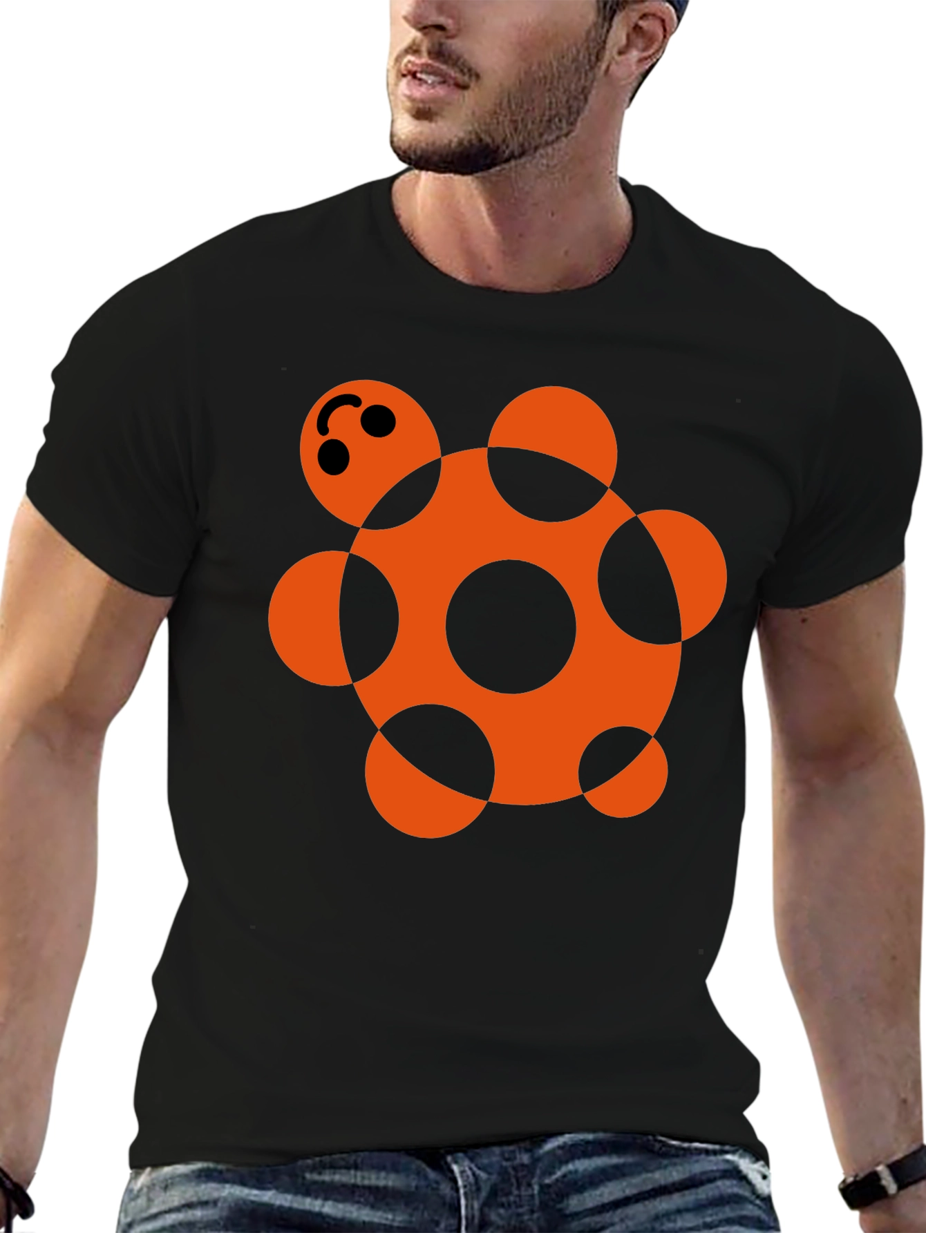 Turtle Graphic Tee - Black Cotton Blend Casual Wear