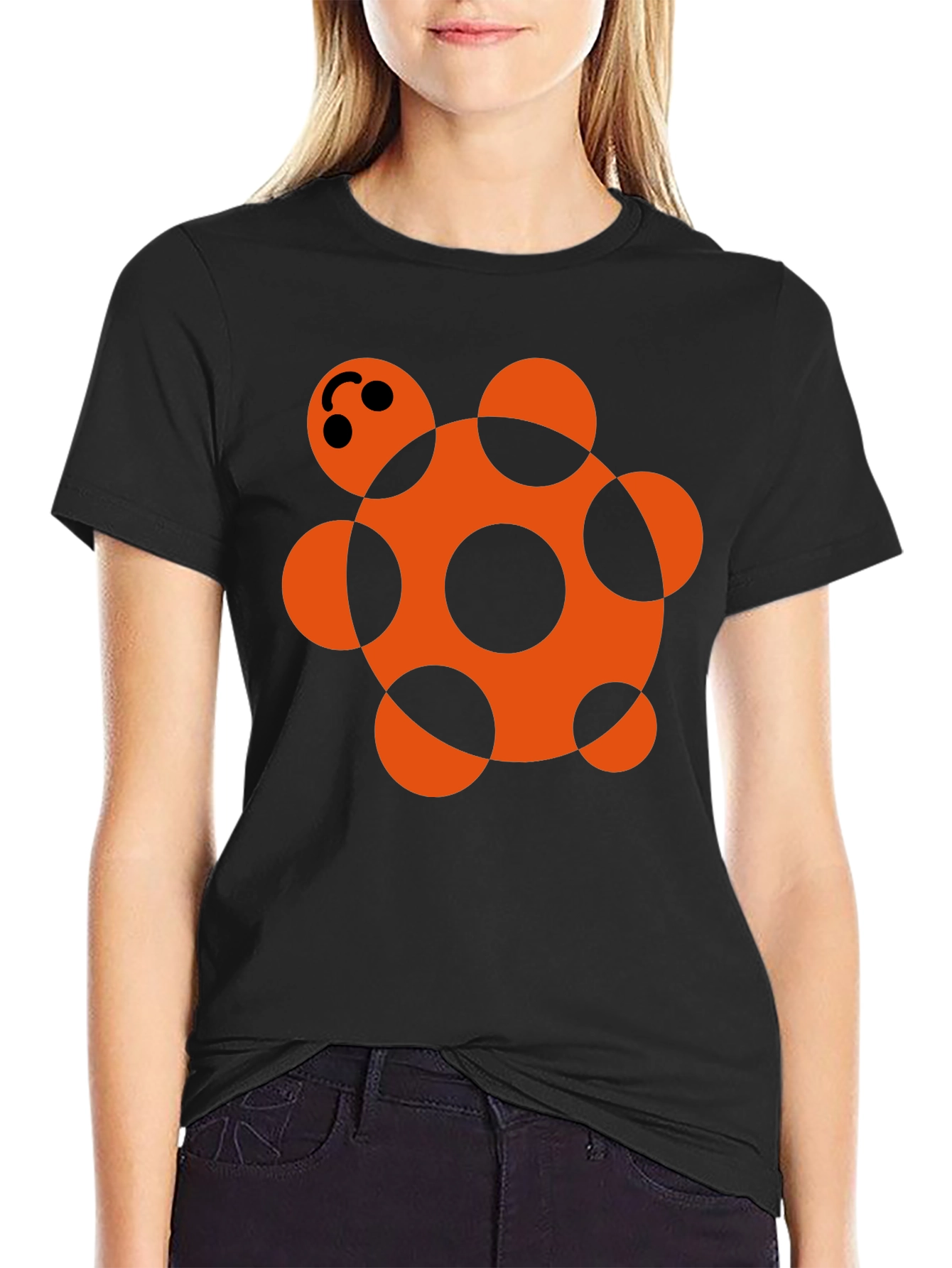 Turtle Graphic Tee - Black Cotton Blend Casual Wear