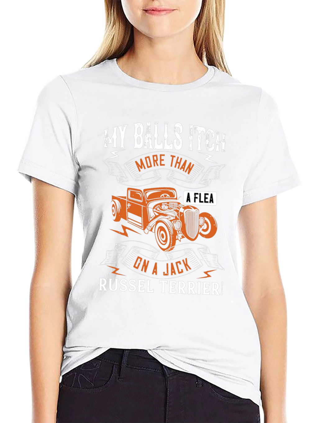 Funny Balls Itch Jack Russel Terrier Car T-Shirt