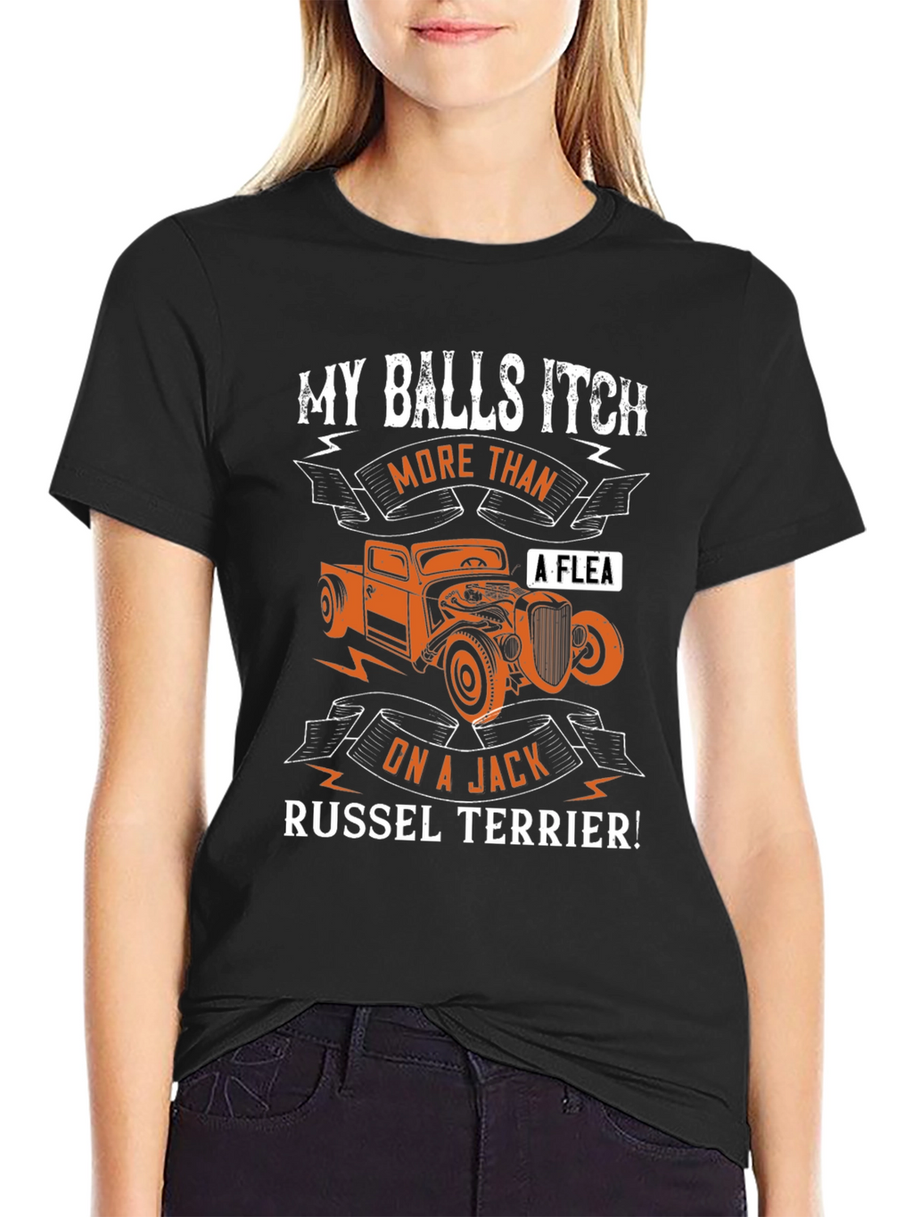 Funny Balls Itch Jack Russel Terrier Car T-Shirt