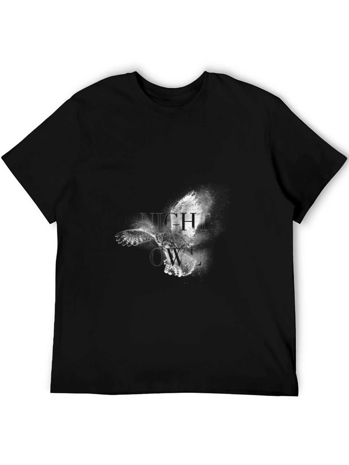 Night Owl Graphic Print T-Shirt - Mens Black Tee