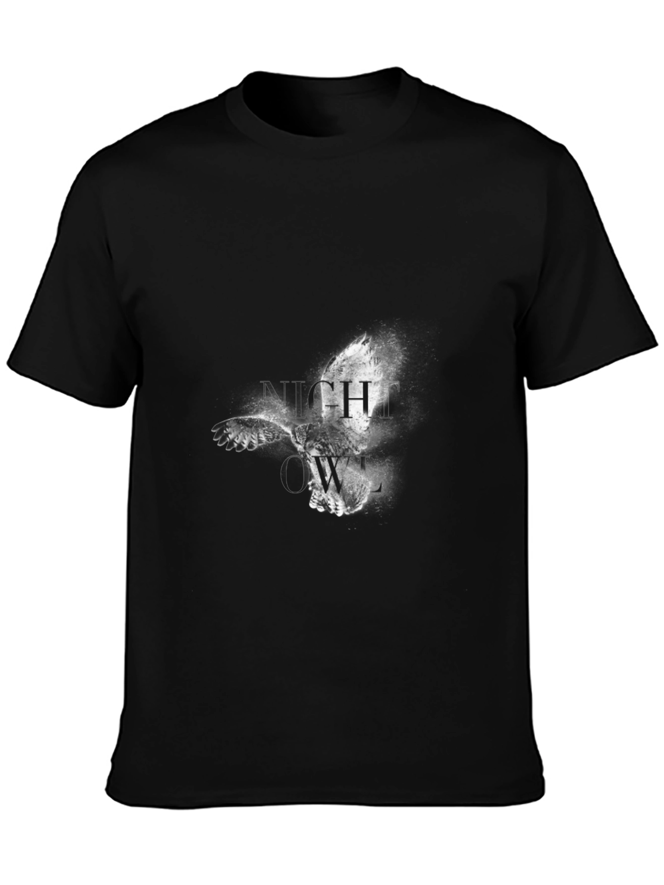 Night Owl Graphic Print T-Shirt - Mens Black Tee