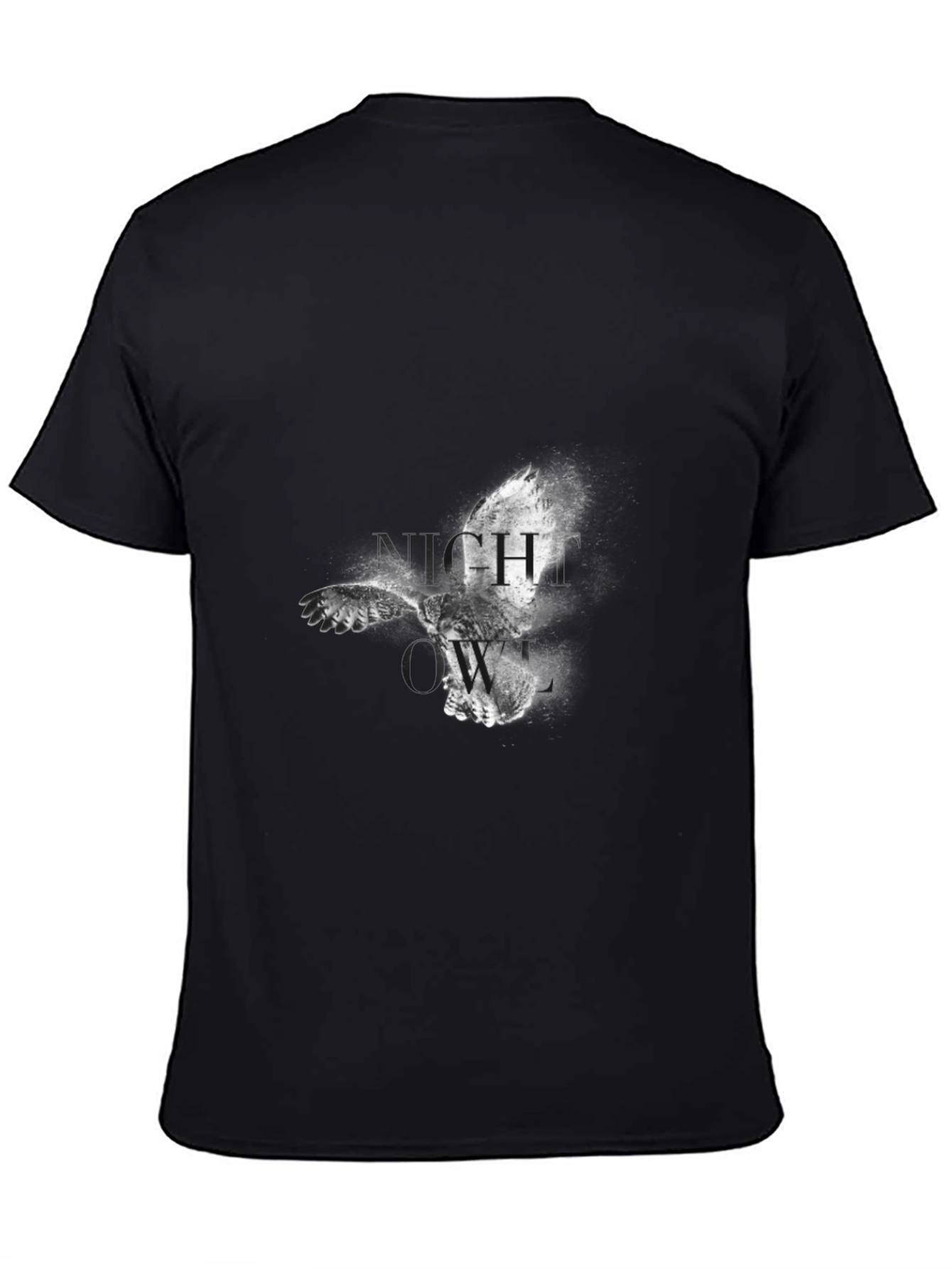 Night Owl Graphic Print T-Shirt - Mens Black Tee