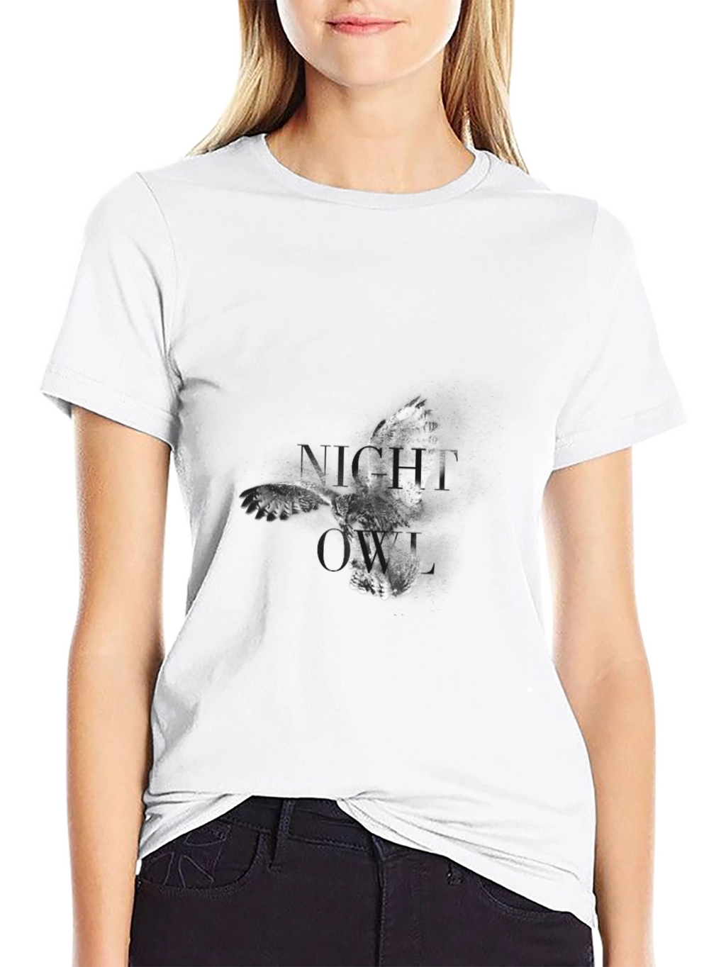 Night Owl Graphic Print T-Shirt - Mens Black Tee