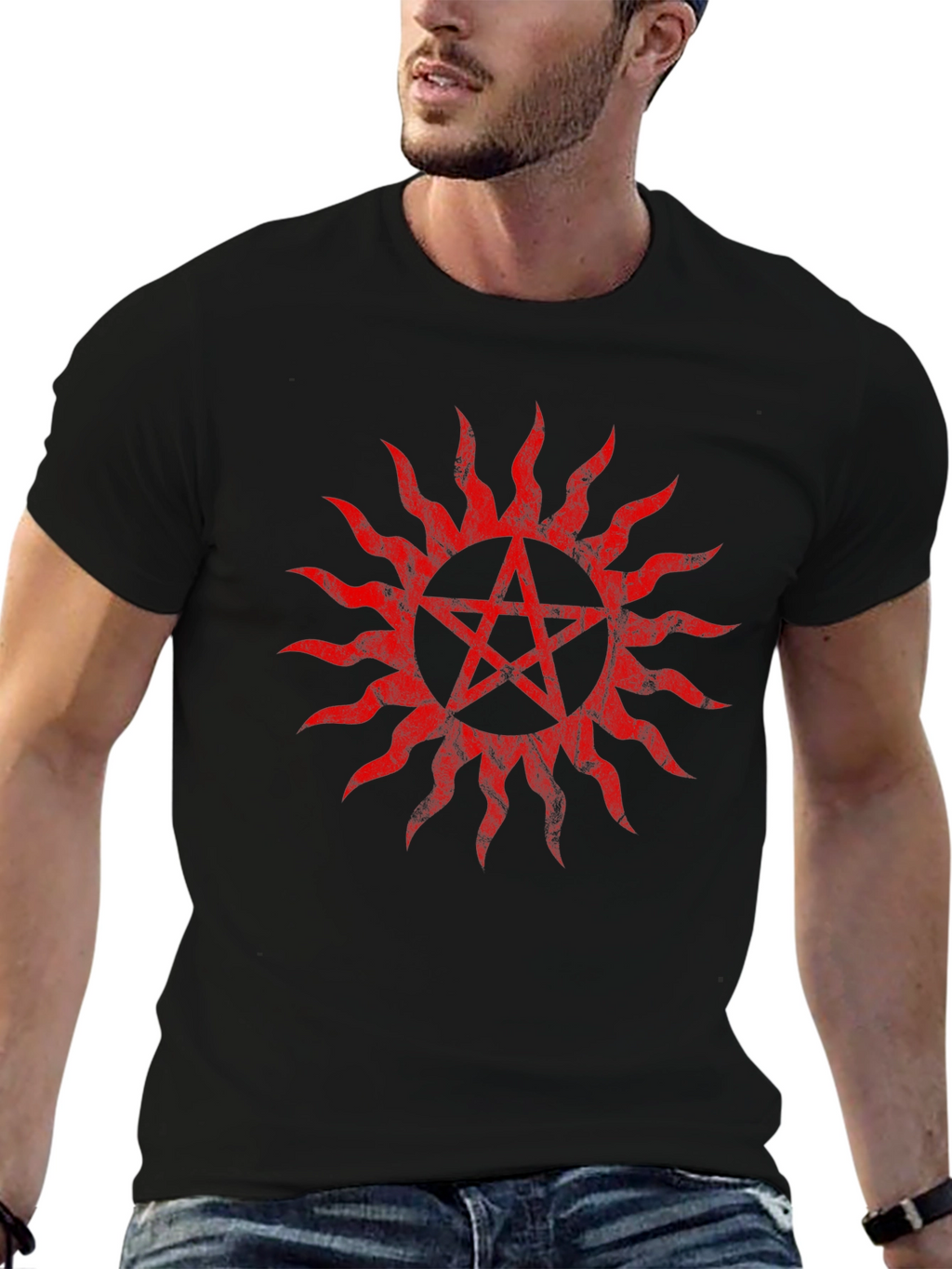 Red Anti-Possession Symbol Black T-Shirt