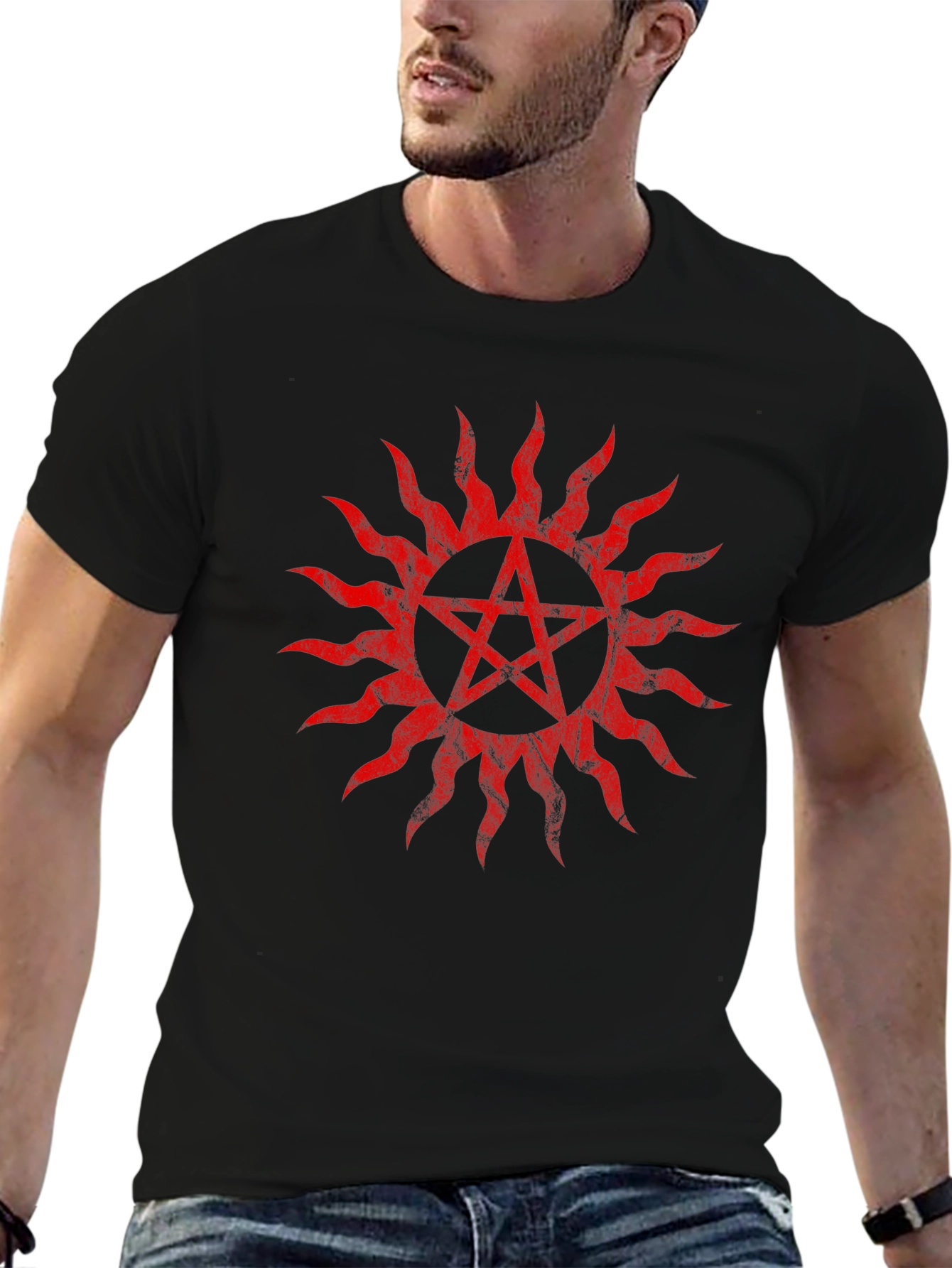 Red Anti-Possession Symbol Black T-Shirt