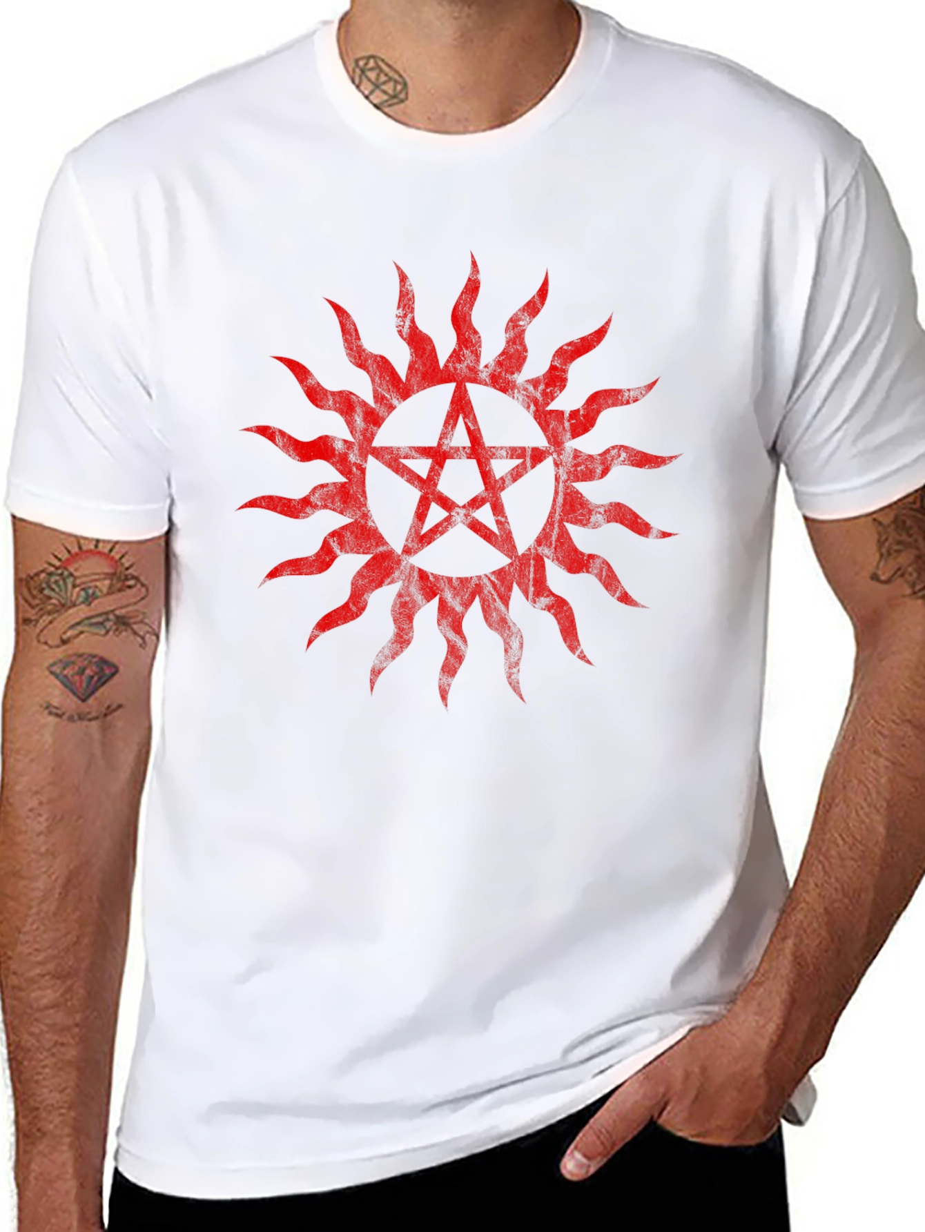 Red Anti-Possession Symbol Black T-Shirt