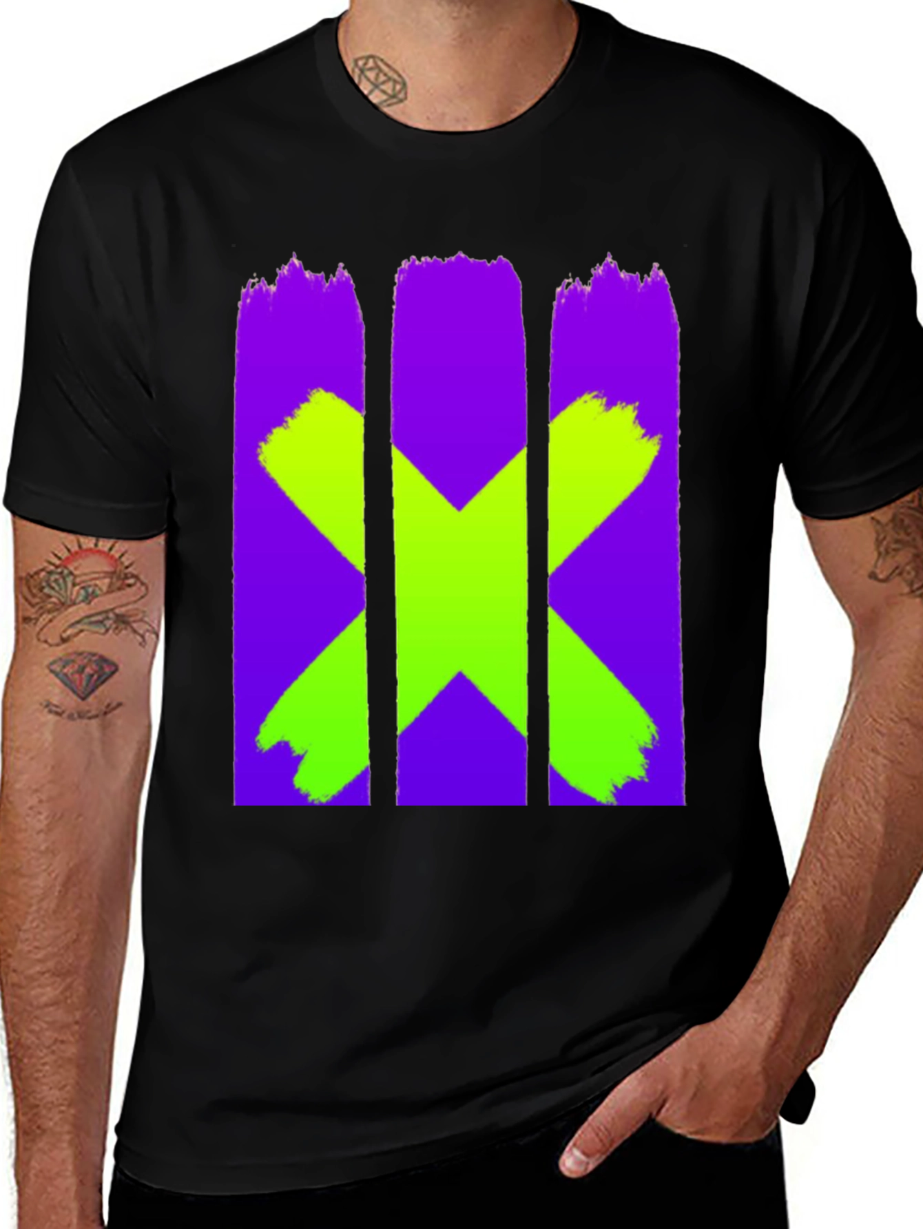 Bold X Graphic Black Tee
