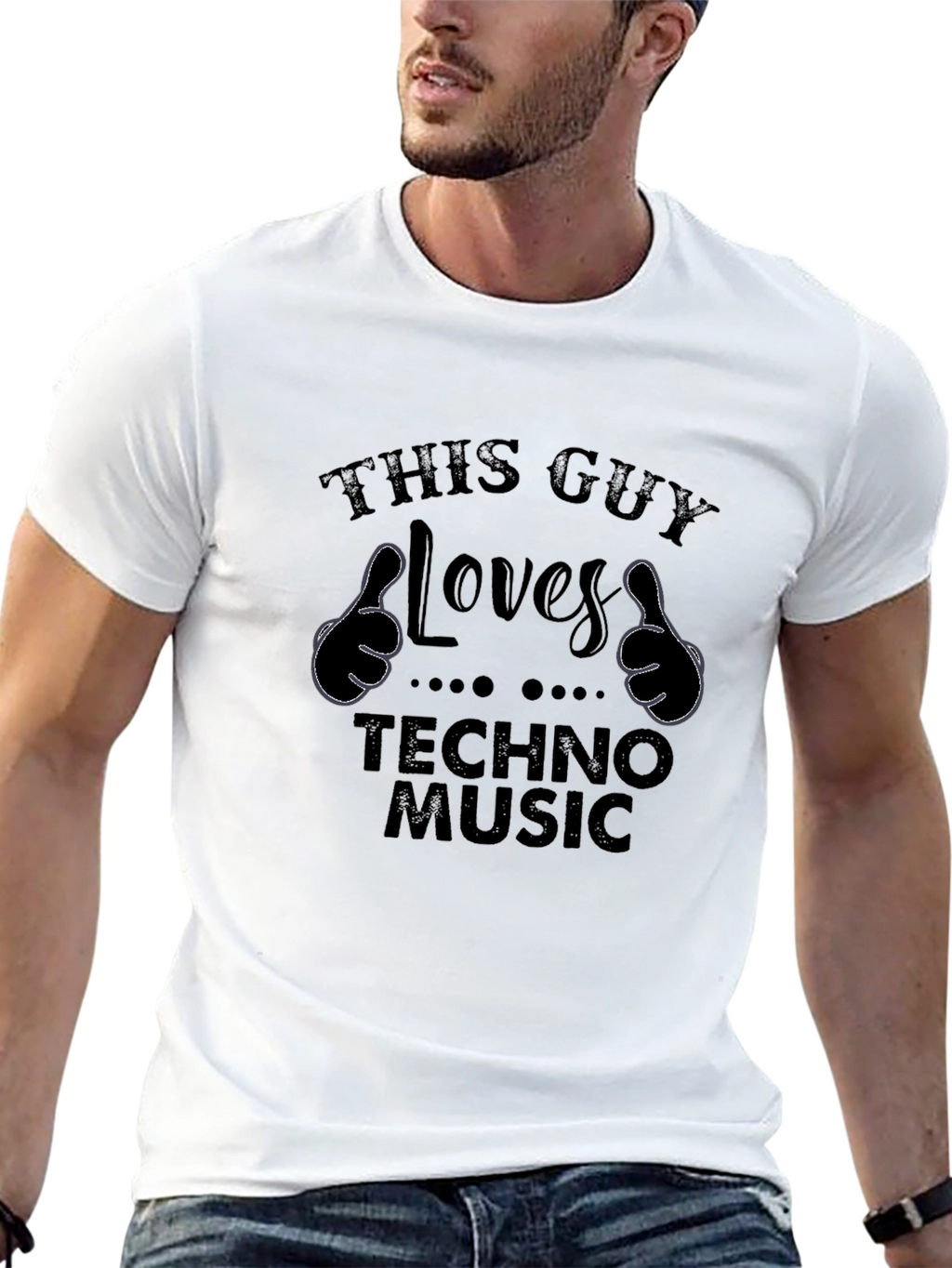 This Guy Loves Techno Music Graphic Tee