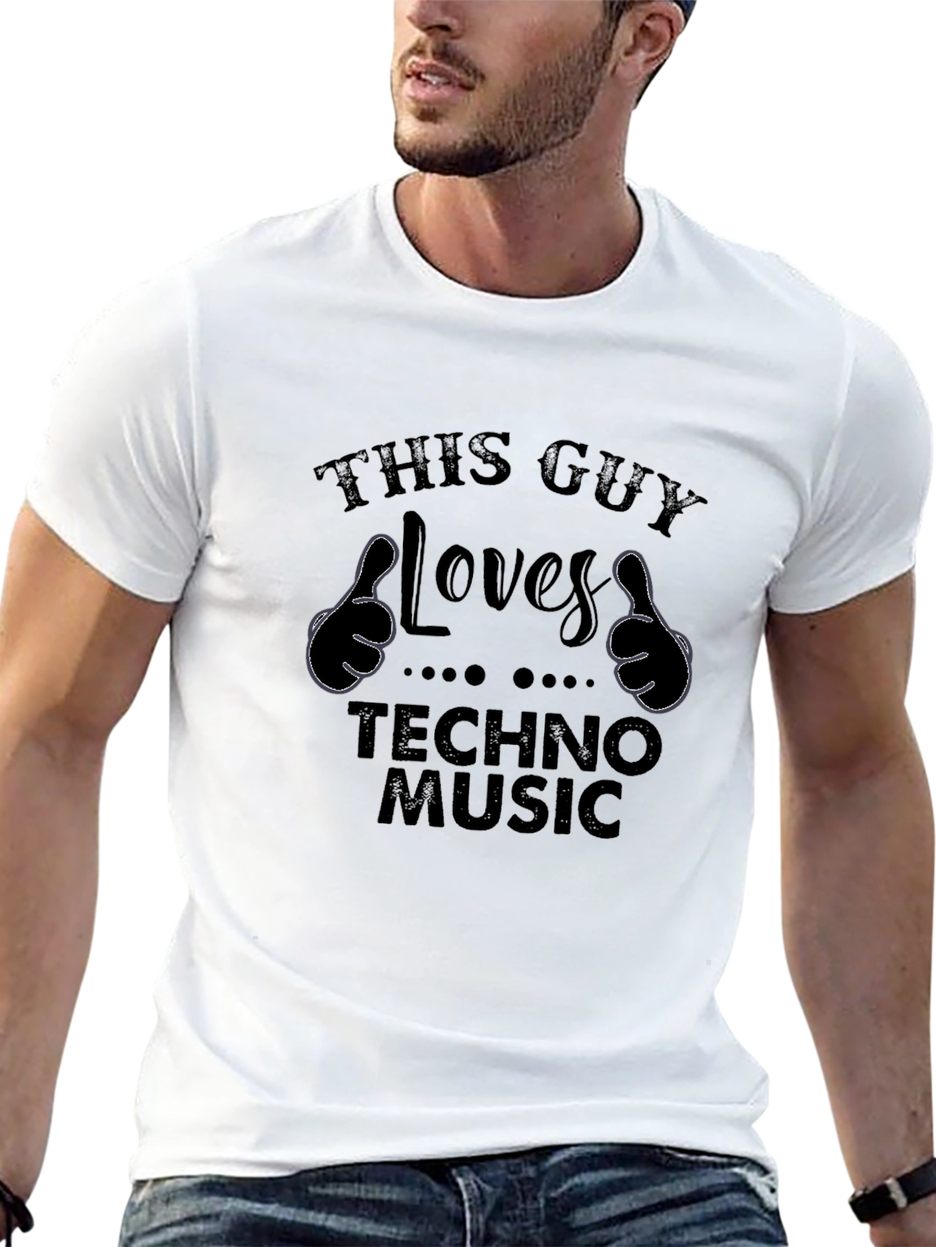 This Guy Loves Techno Music Graphic Tee