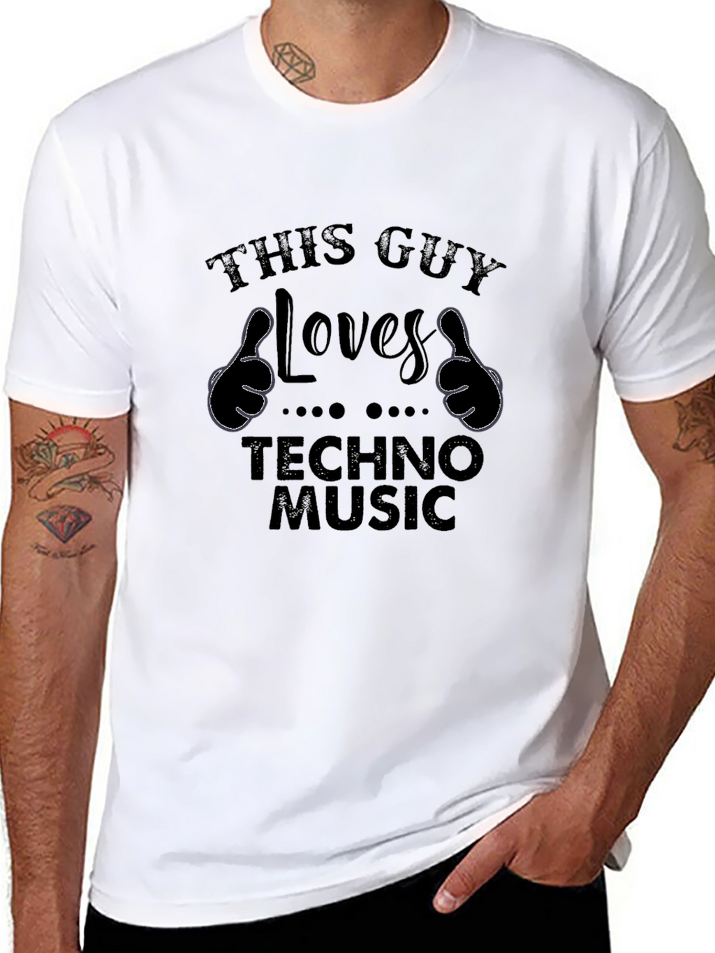 This Guy Loves Techno Music Graphic Tee