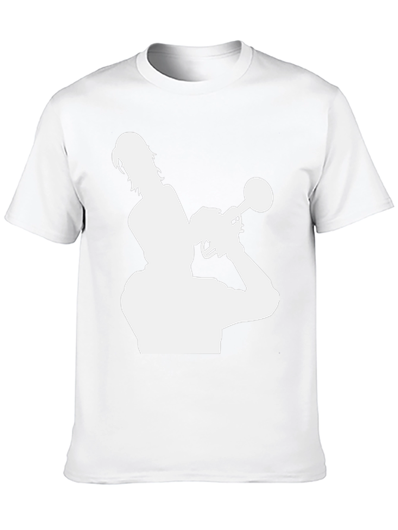 Trumpet Player Silhouette Graphic Tee - Black Cotton Shirt