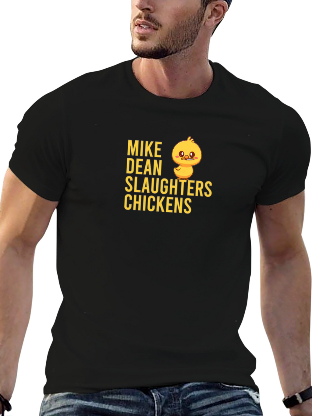Mike Dean Slaughters Chickens Black T-Shirt