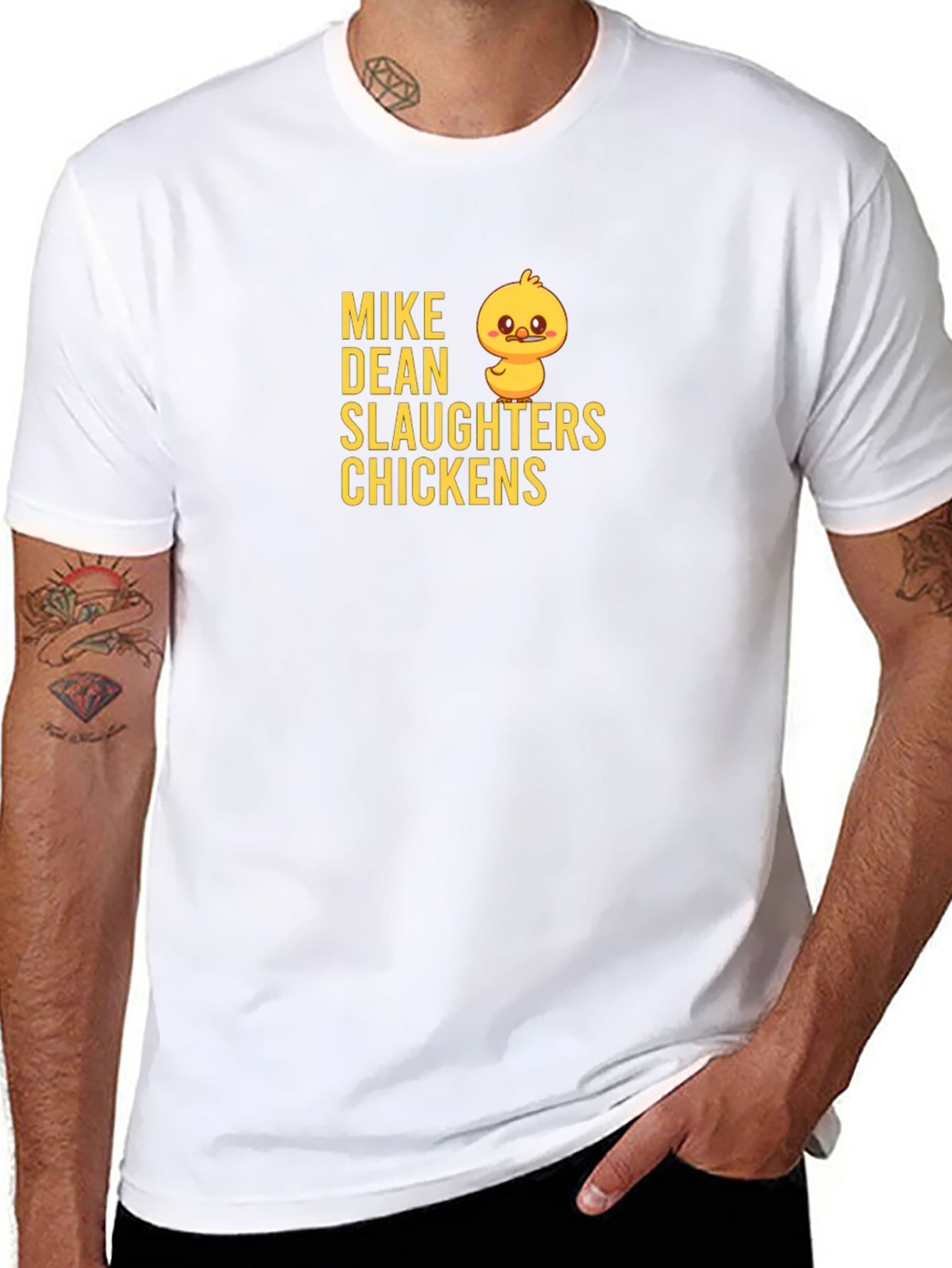 Mike Dean Slaughters Chickens Black T-Shirt