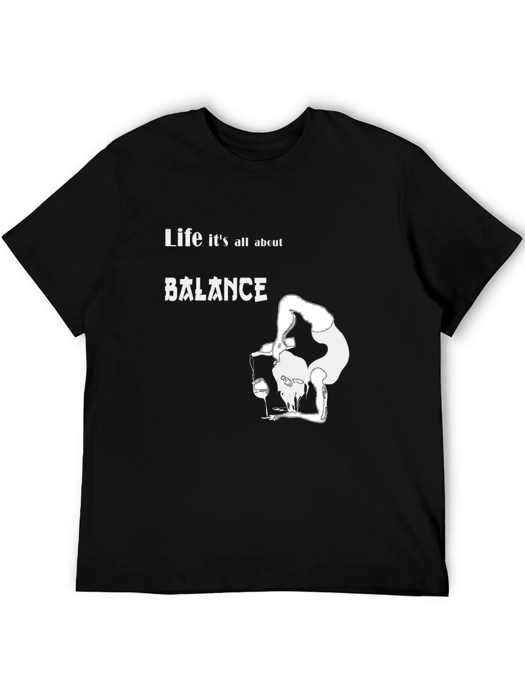 Balance T-Shirt: Funny Wine Lover Graphic Tee