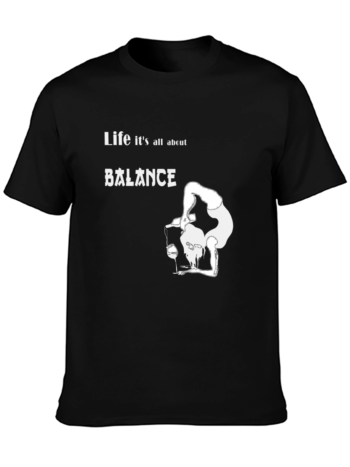 Balance T-Shirt: Funny Wine Lover Graphic Tee