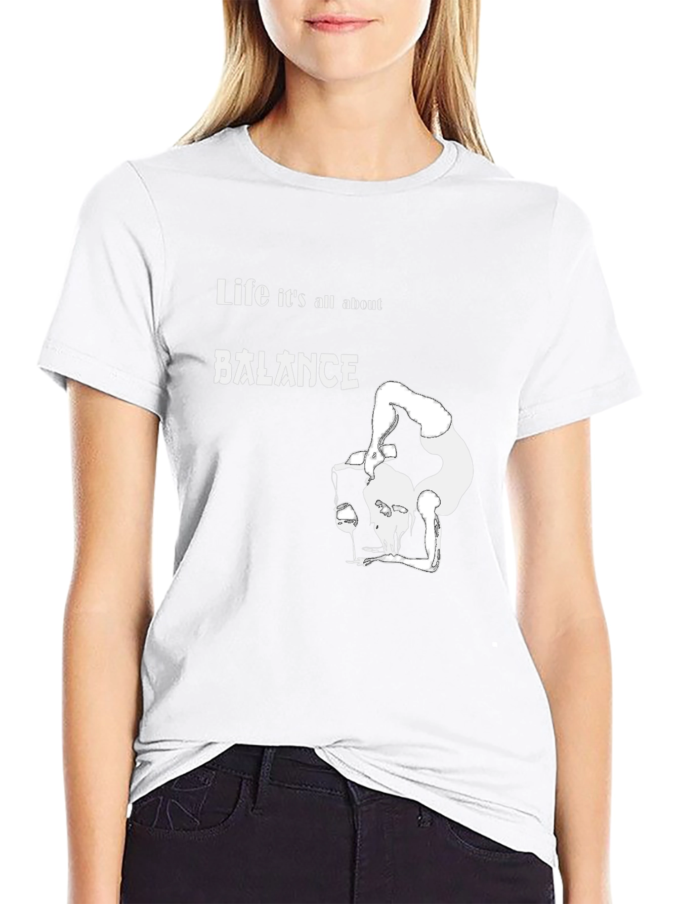 Balance T-Shirt: Funny Wine Lover Graphic Tee