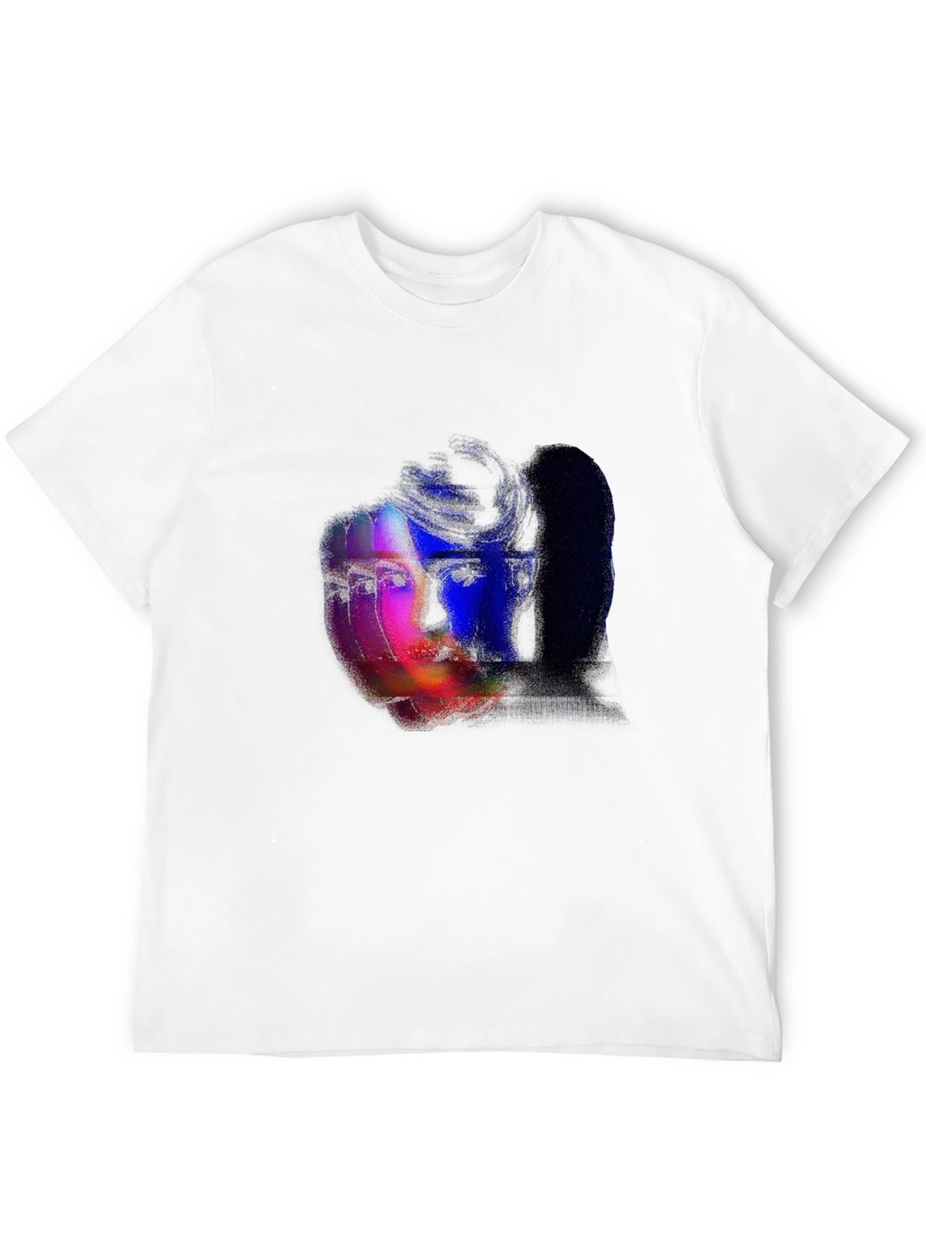 Glitch Portrait Graphic Tee - Black