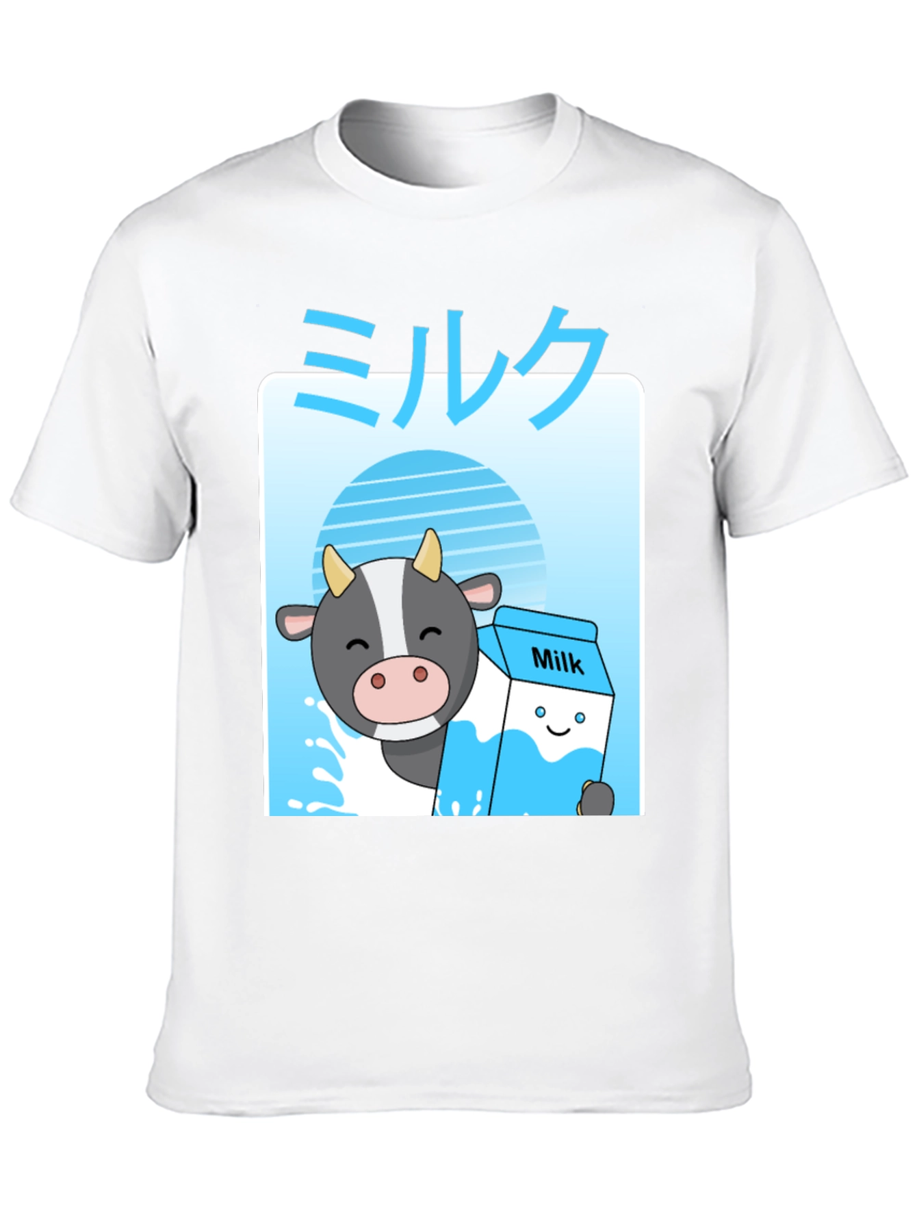 Kawaii Milk T-Shirt - Anime Cow Cute Graphic Tee