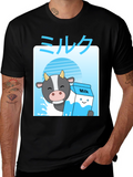 Kawaii Milk T-Shirt - Anime Cow Cute Graphic Tee