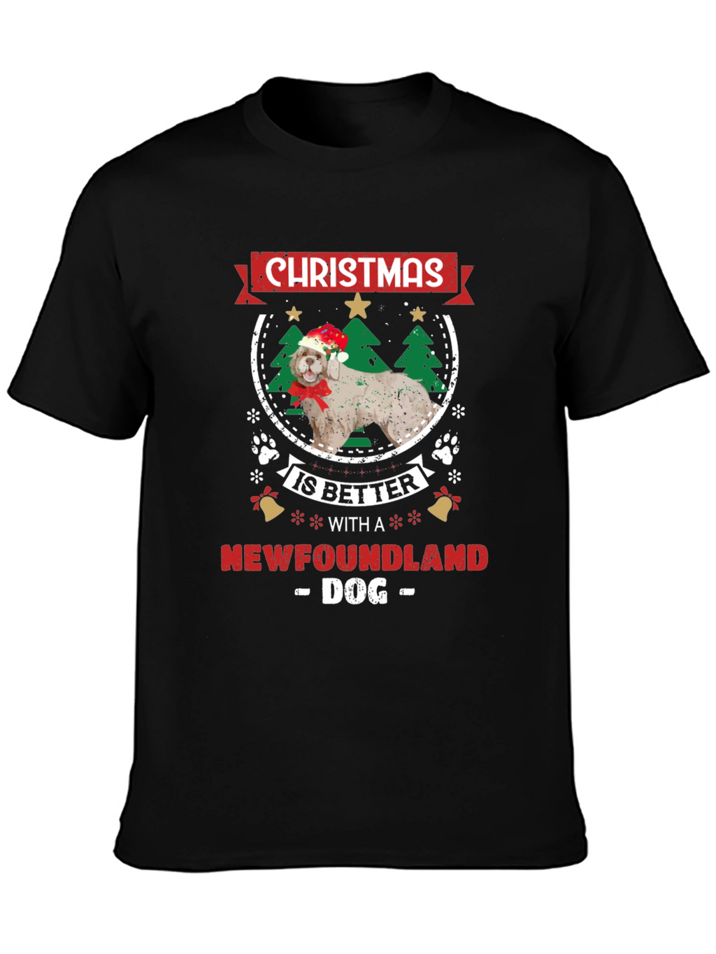 Christmas Newfoundland Dog T-Shirt