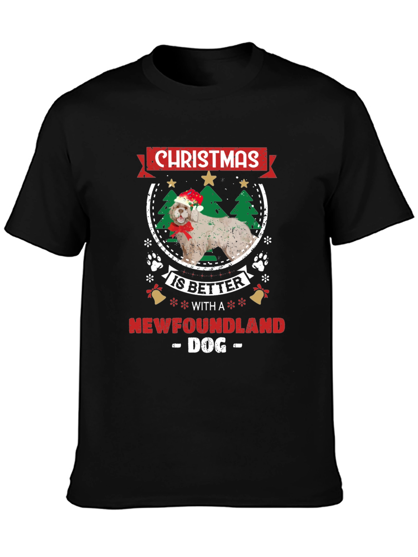 Christmas Newfoundland Dog T-Shirt