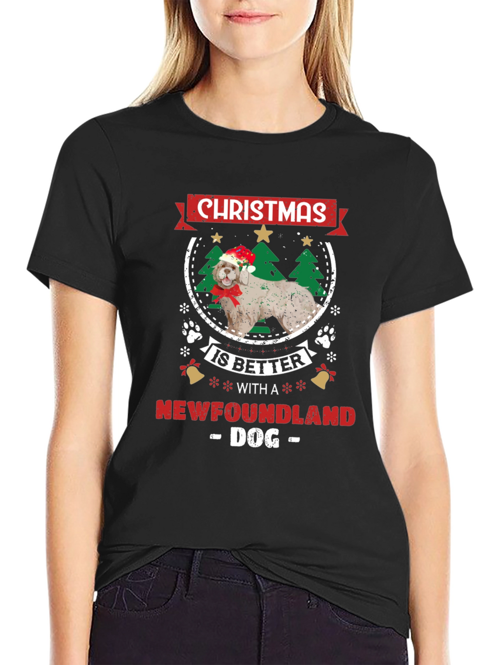 Christmas Newfoundland Dog T-Shirt