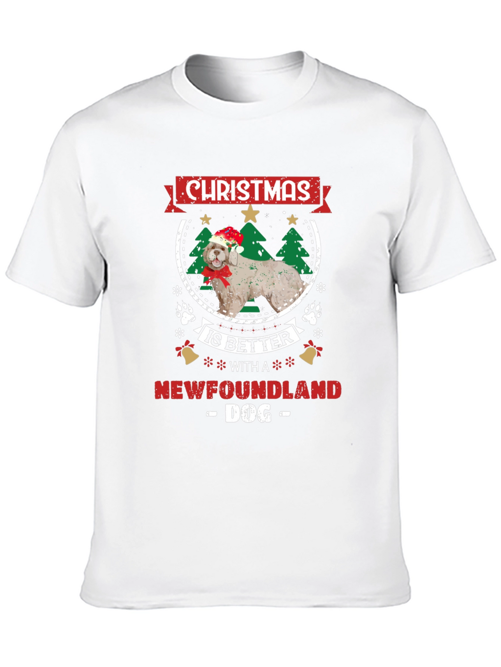 Christmas Newfoundland Dog T-Shirt
