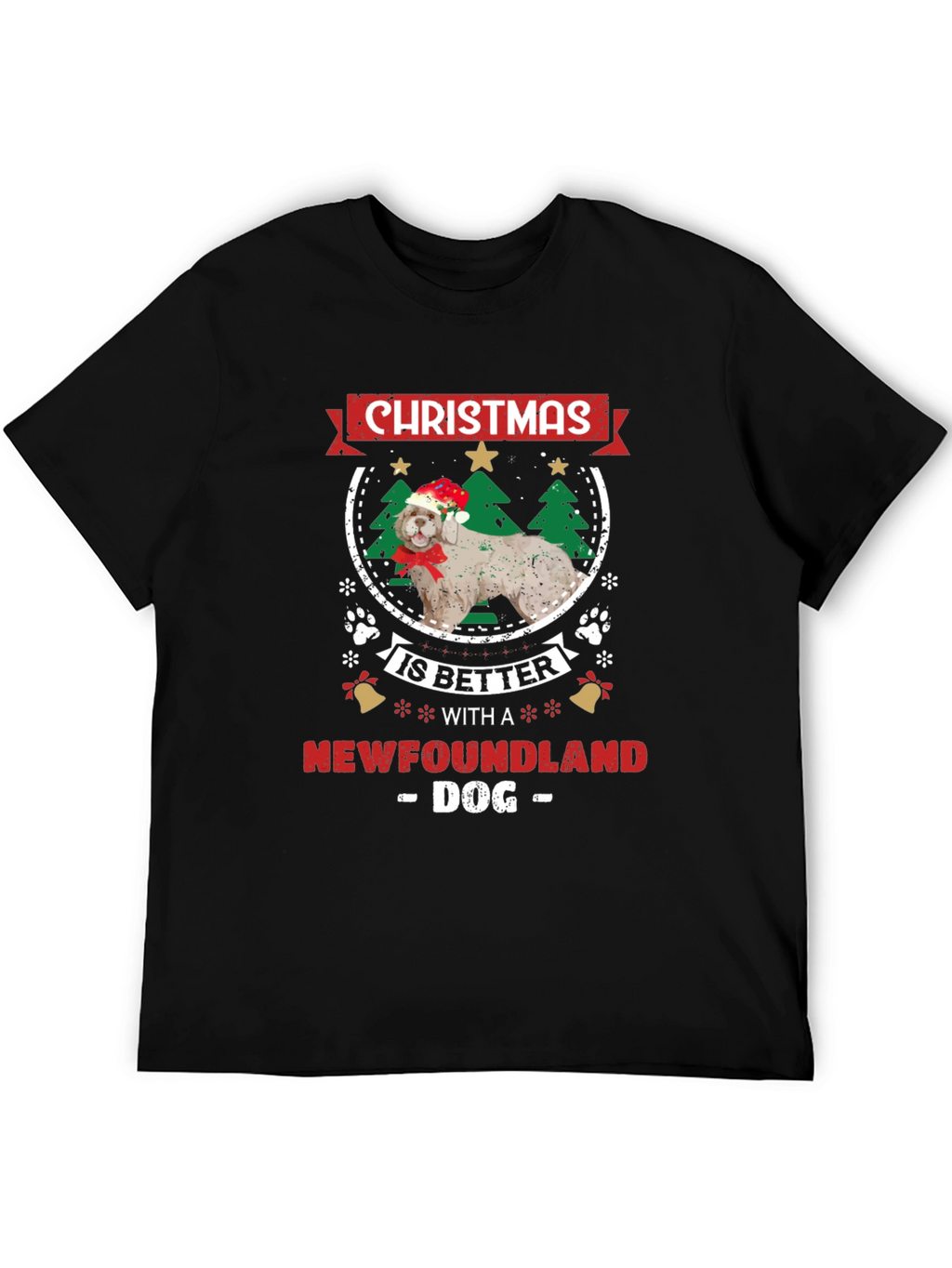 Christmas Newfoundland Dog T-Shirt