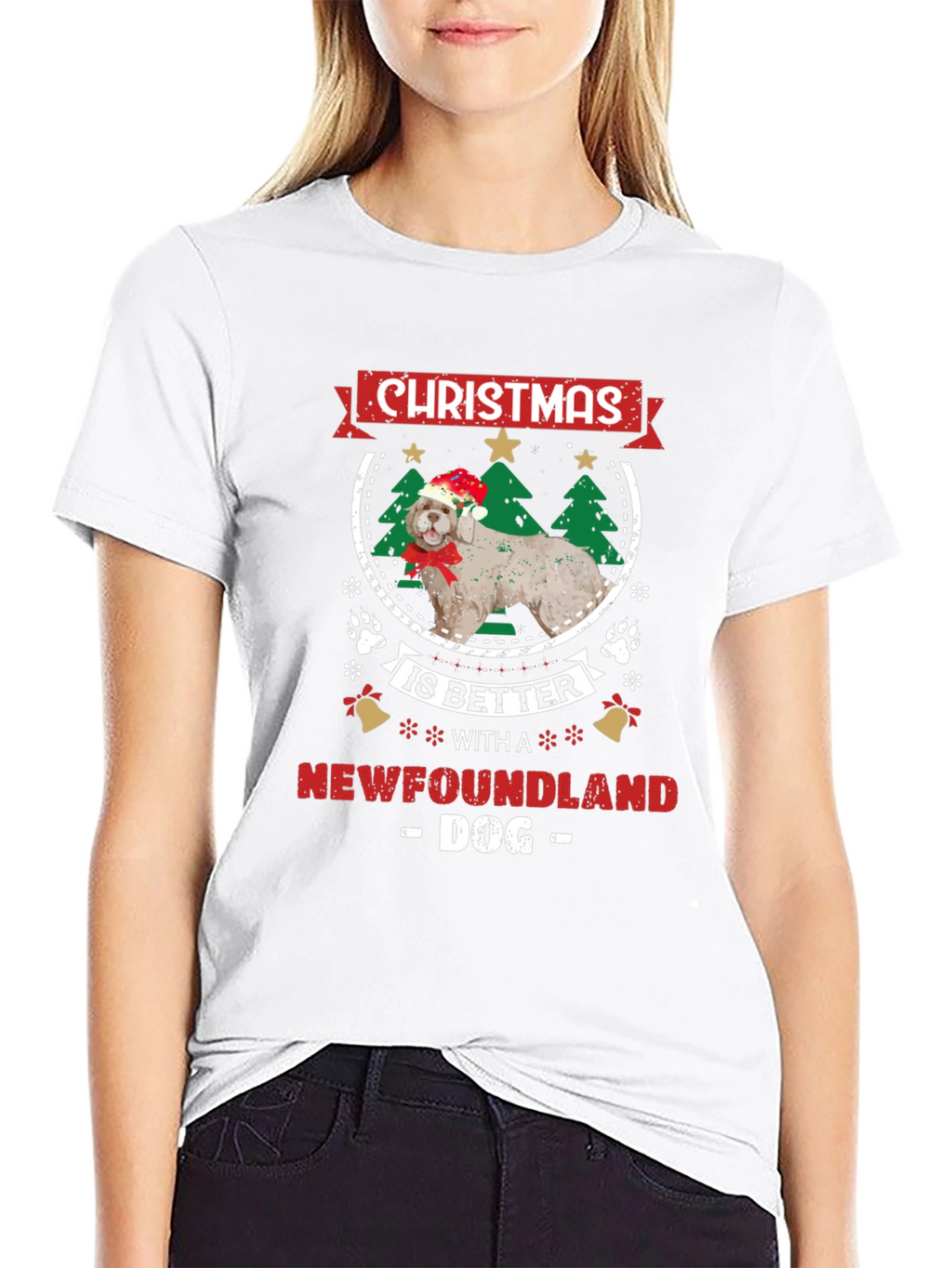 Christmas Newfoundland Dog T-Shirt
