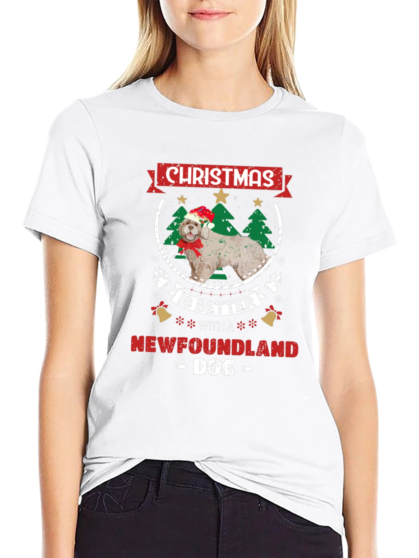 Christmas Newfoundland Dog T-Shirt