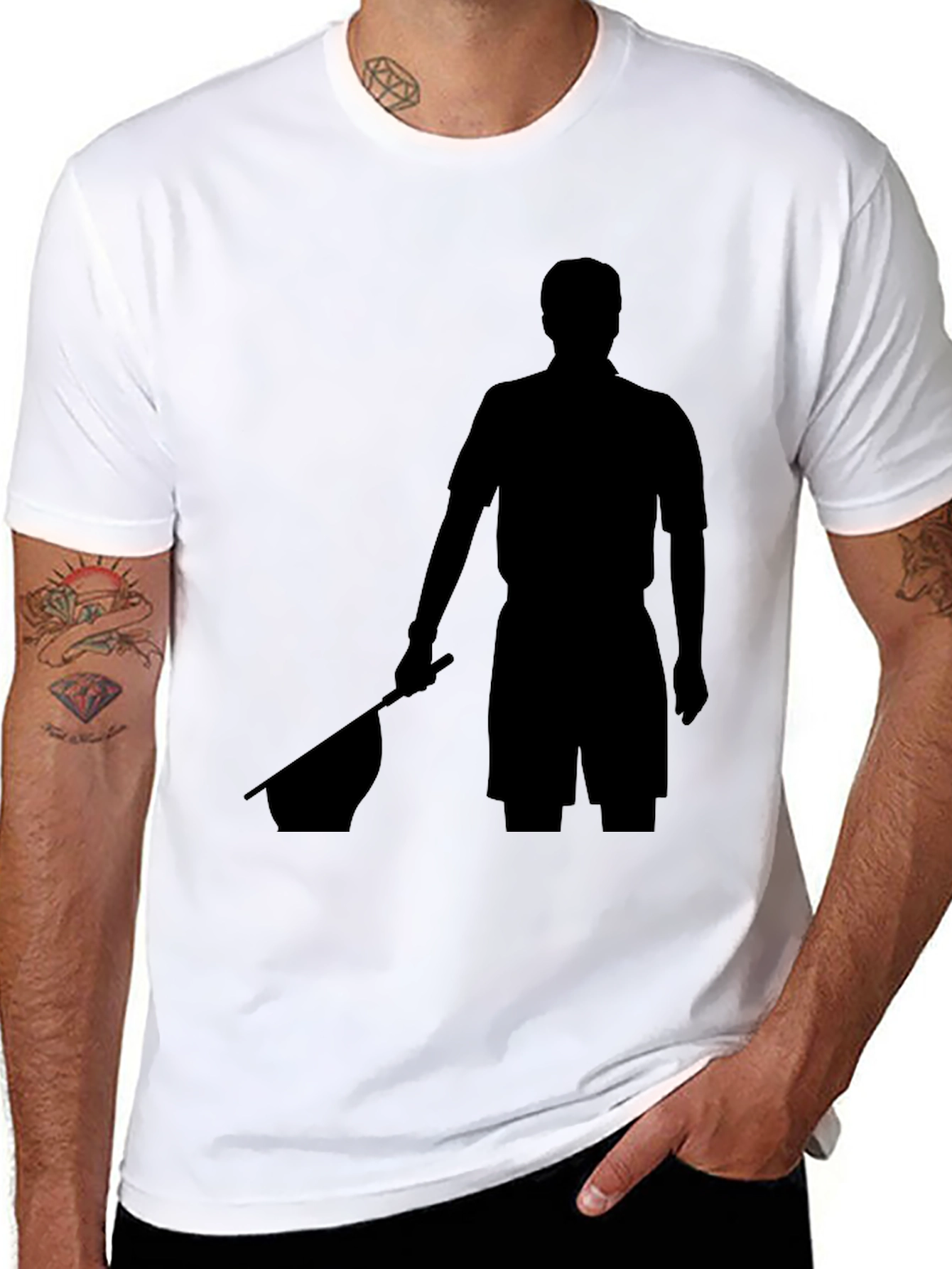Black T-Shirt with Silhouette Graphic