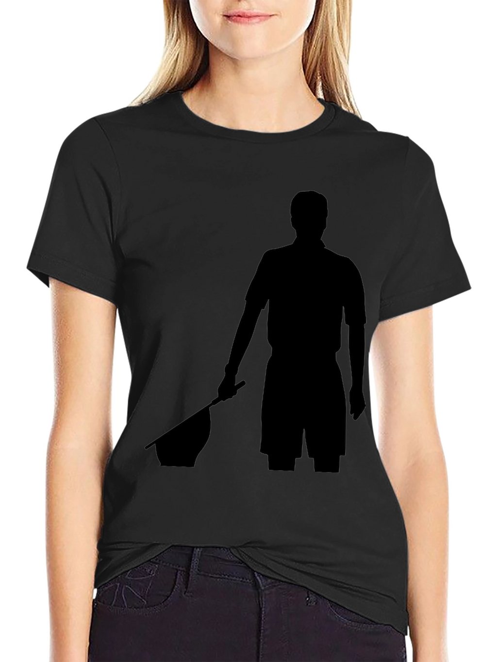 Black T-Shirt with Silhouette Graphic